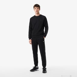 Erkek Classic Fit Bisiklet Yaka Siyah Sweatshirt Siyah