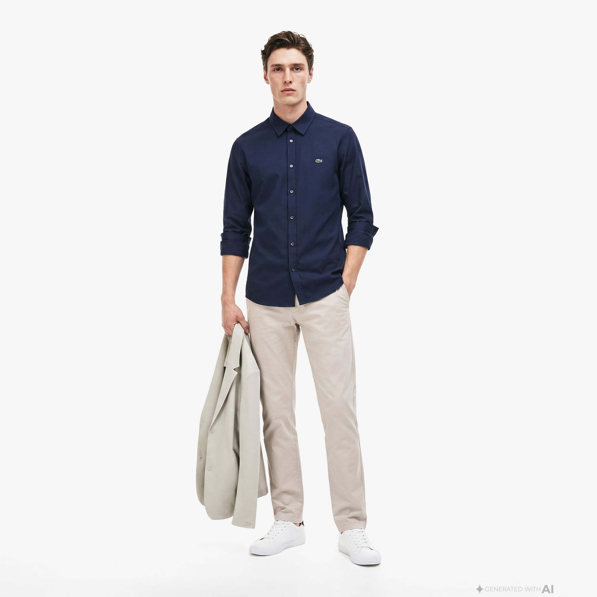 Erkek Slim Fit Lacivert Gömlek