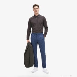 Erkek Tapered Fit Lacivert Chino Pantolon Lacivert