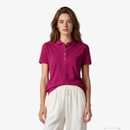 L.12.D Kadın Slim Fit Pembe Polo Pembe