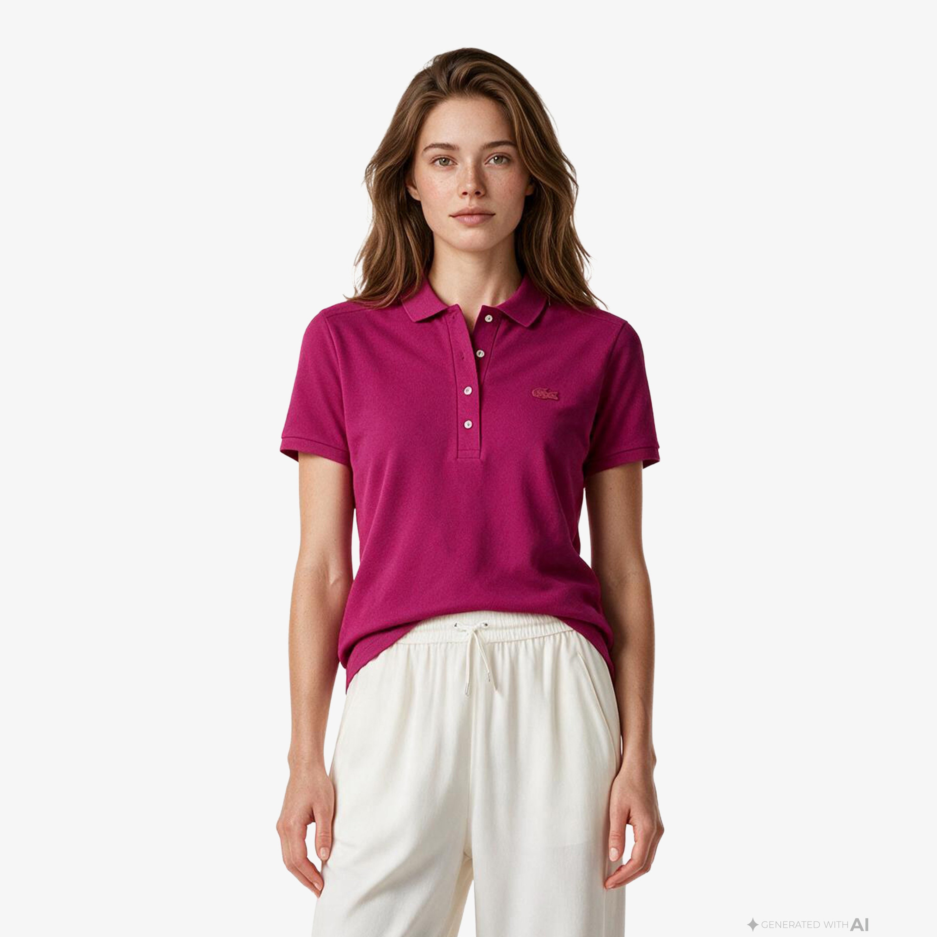 L.12.D Kadın Slim Fit Pembe Polo L.12.D Kadın Slim Fit Pembe Polo