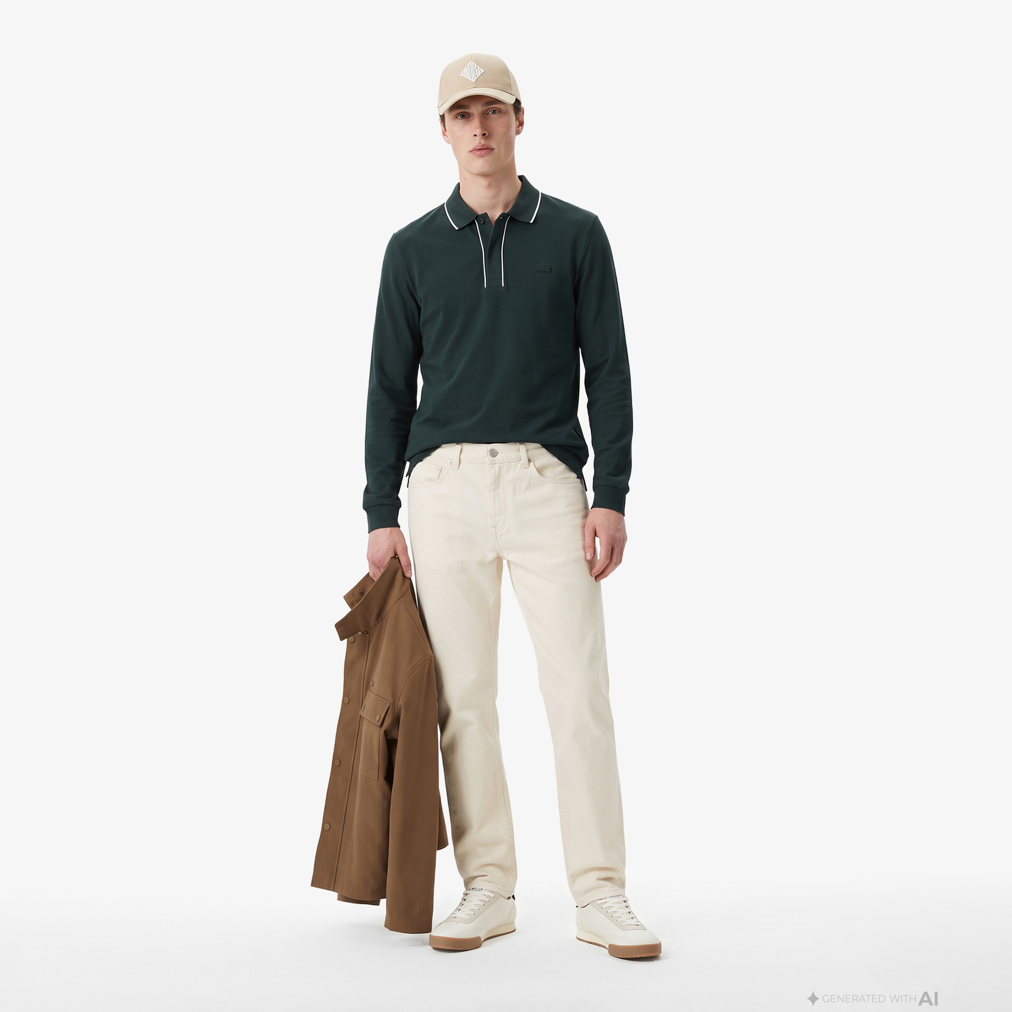 Erkek Regular Fit Uzun Kollu Koyu Yeşil Paris Polo Erkek Regular Fit Uzun Kollu Koyu Yeşil Paris Polo