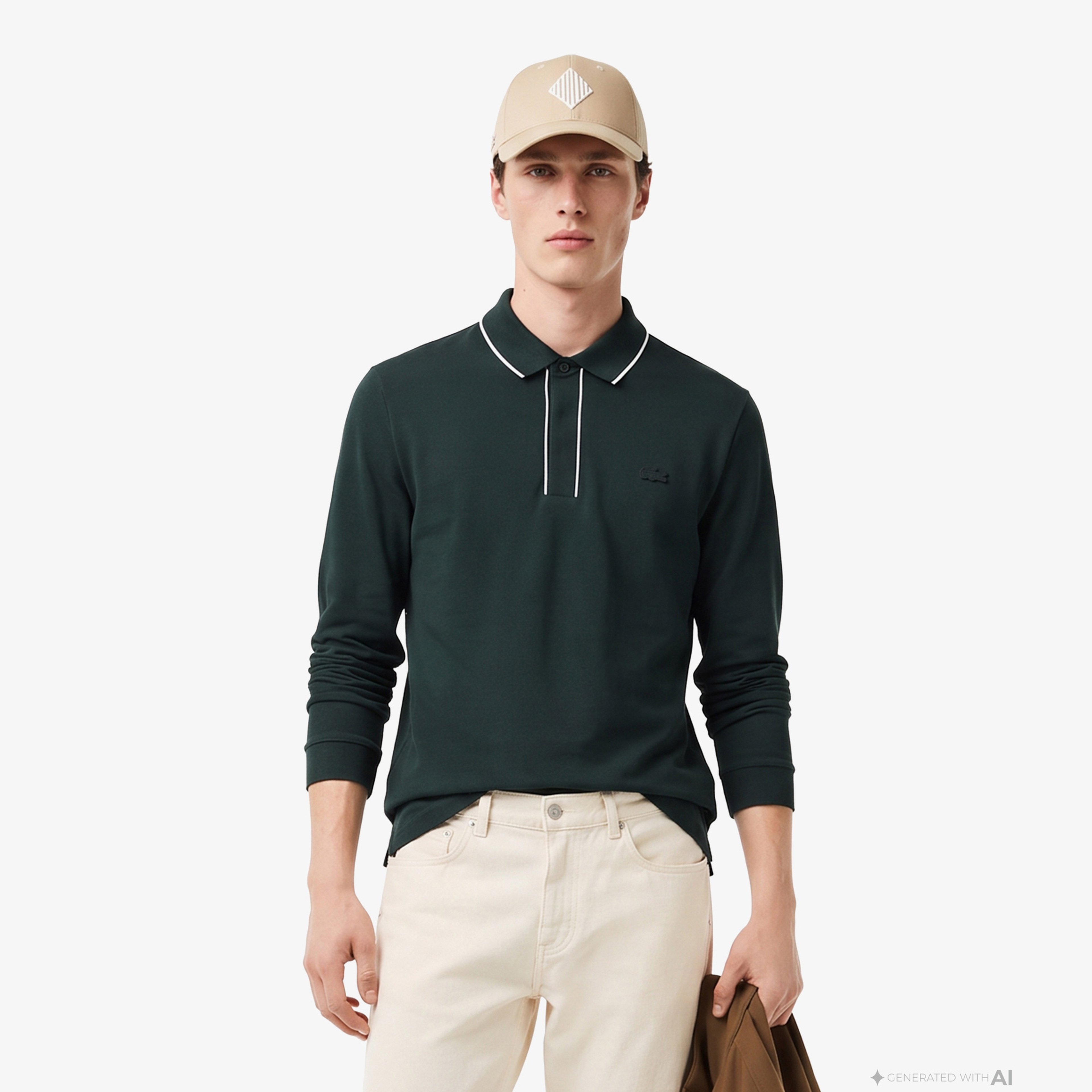 Erkek Regular Fit Uzun Kollu Koyu Yeşil Paris Polo Erkek Regular Fit Uzun Kollu Koyu Yeşil Paris Polo