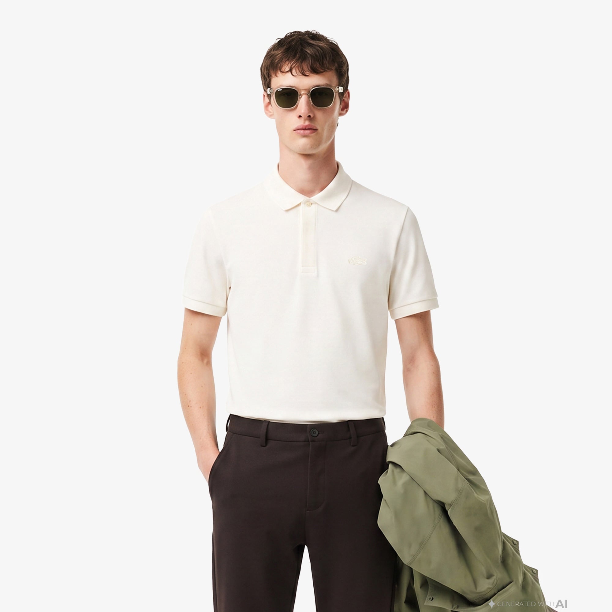 Erkek Regular Fit Krem Paris Polo
