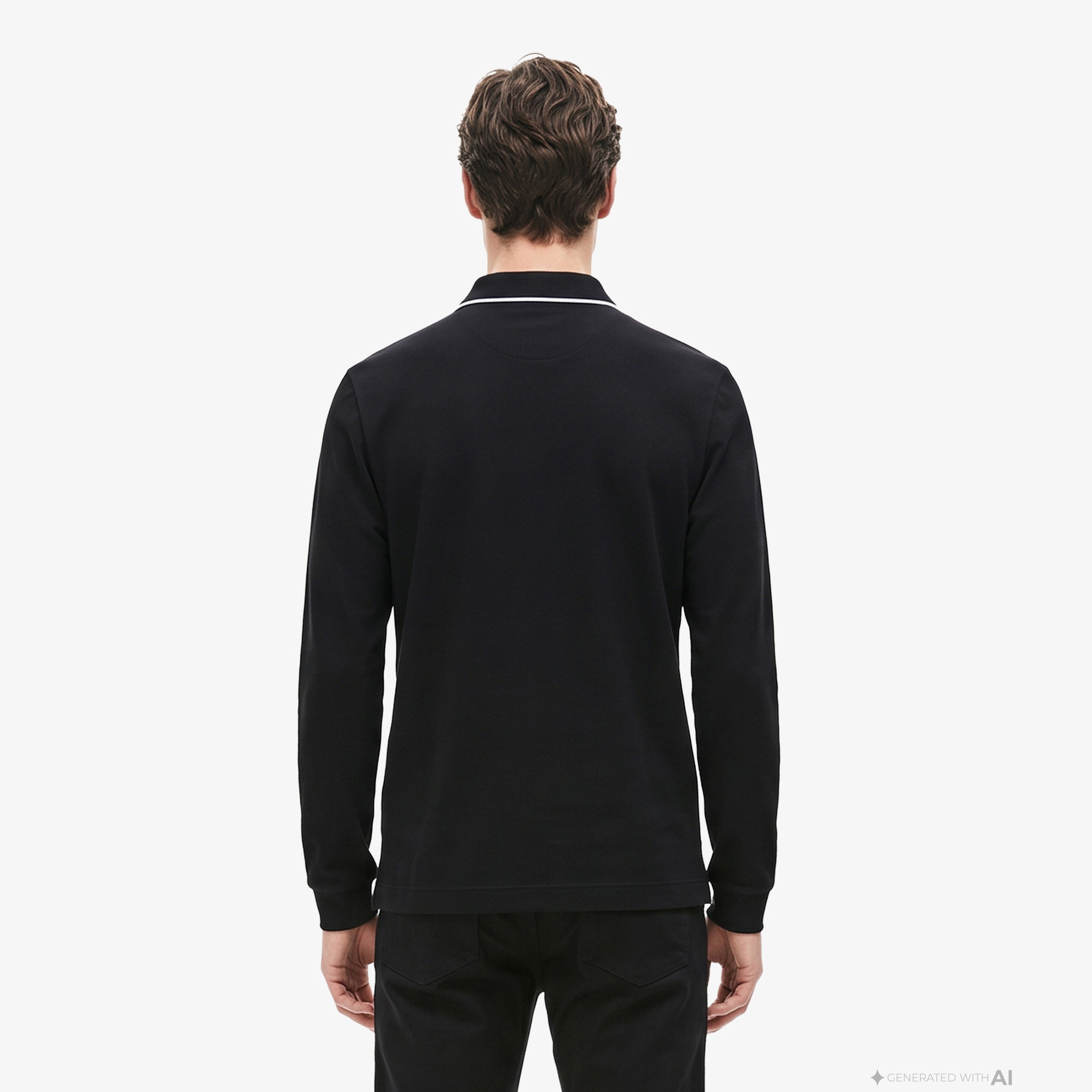 Erkek Regular Fit Uzun Kollu Siyah Paris Polo Erkek Regular Fit Uzun Kollu Siyah Paris Polo
