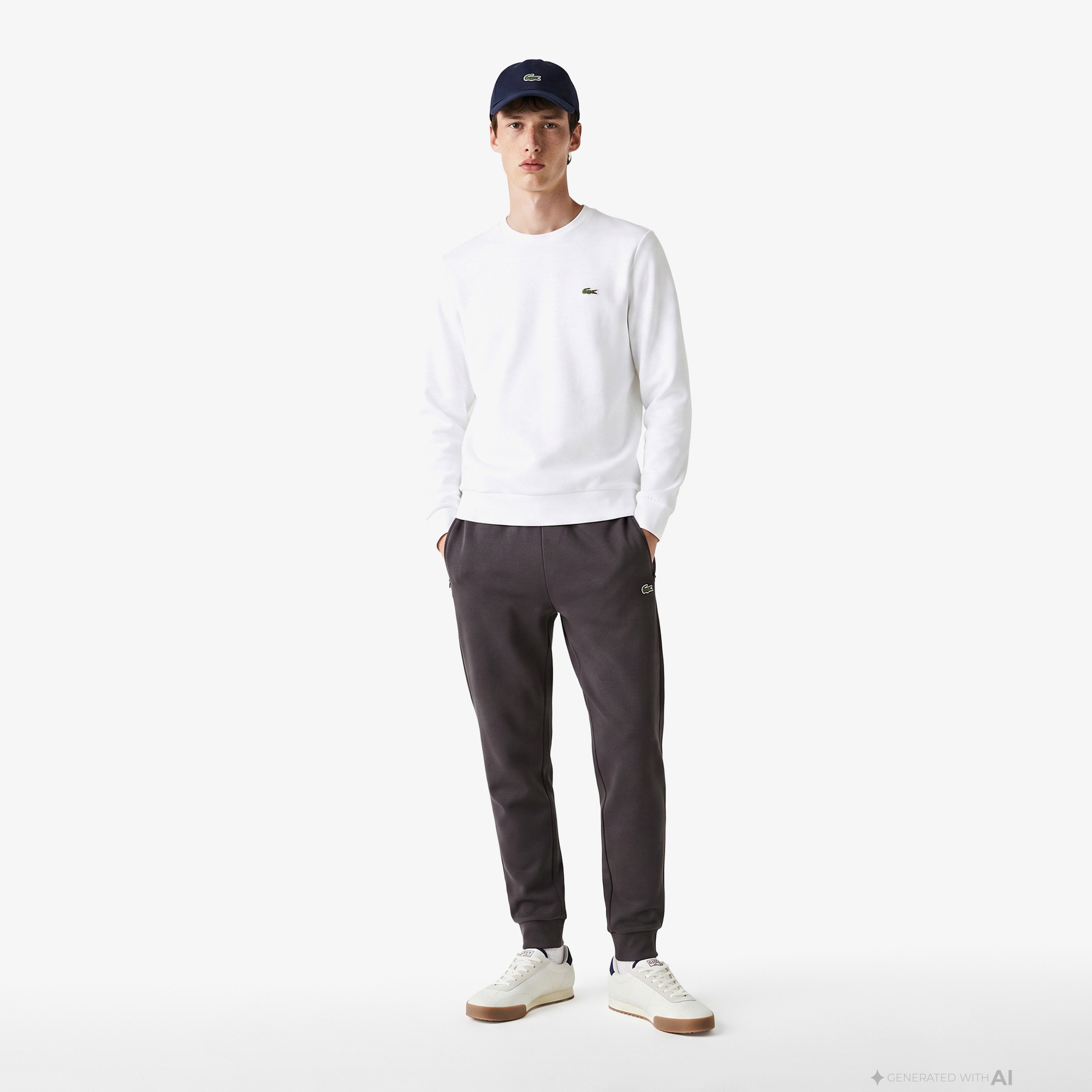 Erkek Classic Fit Bisiklet Yaka Beyaz Sweatshirt Erkek Classic Fit Bisiklet Yaka Beyaz Sweatshirt