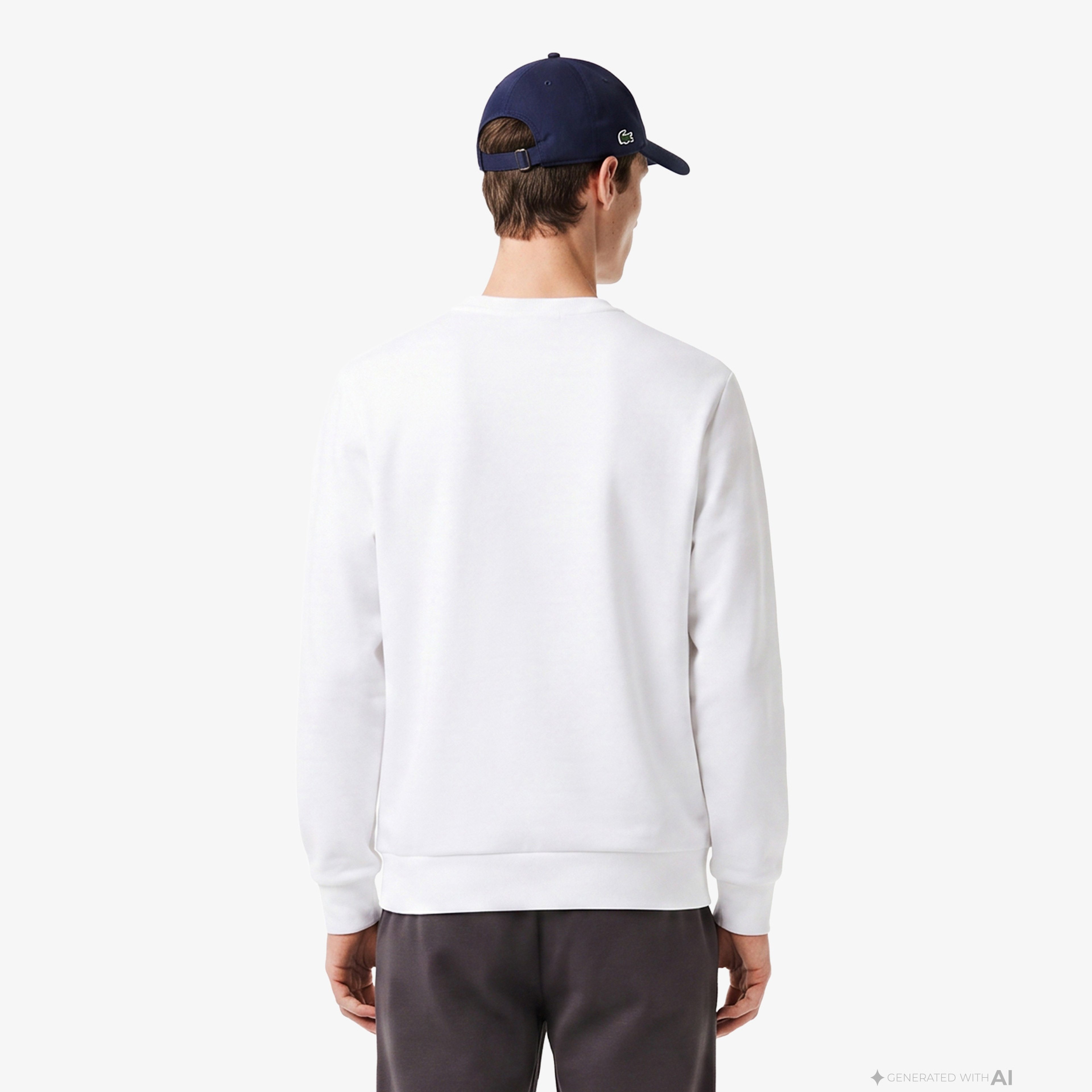 Erkek Classic Fit Bisiklet Yaka Beyaz Sweatshirt Erkek Classic Fit Bisiklet Yaka Beyaz Sweatshirt