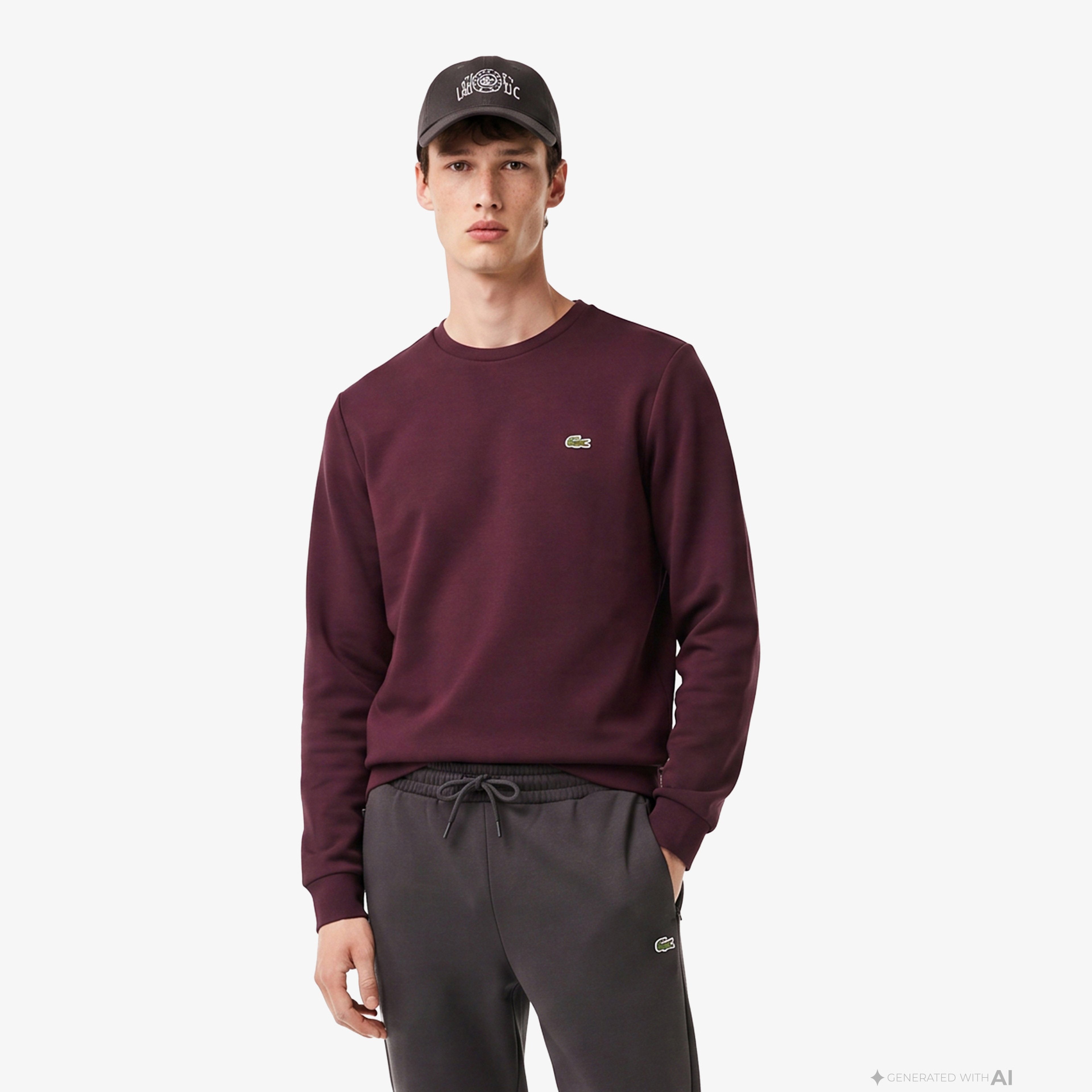 Erkek Classic Fit Bisiklet Yaka Bordo Sweatshirt Erkek Classic Fit Bisiklet Yaka Bordo Sweatshirt