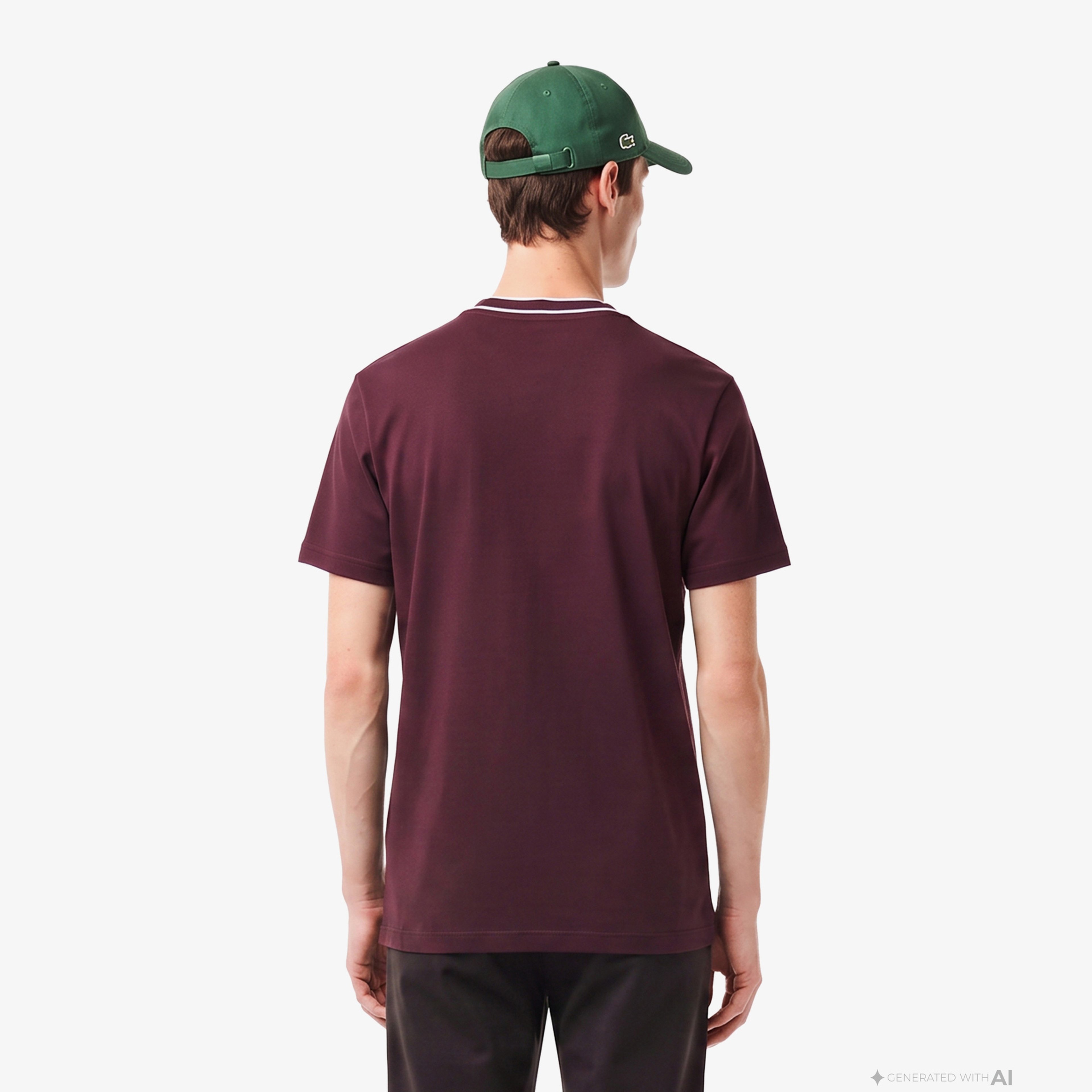 Erkek Regular Fit Bisiklet Yaka Bordo T-Shirt