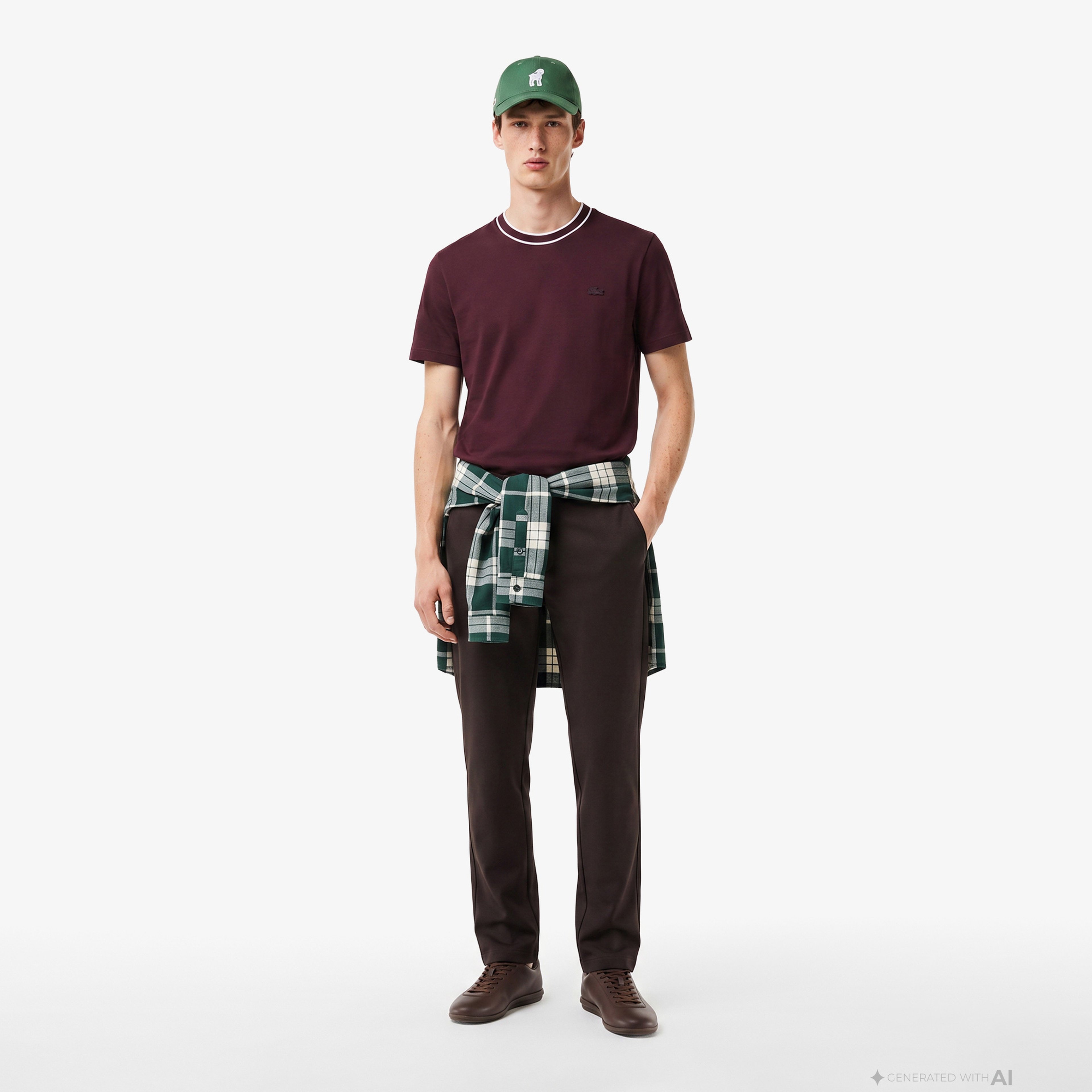 Erkek Regular Fit Bisiklet Yaka Bordo T-Shirt