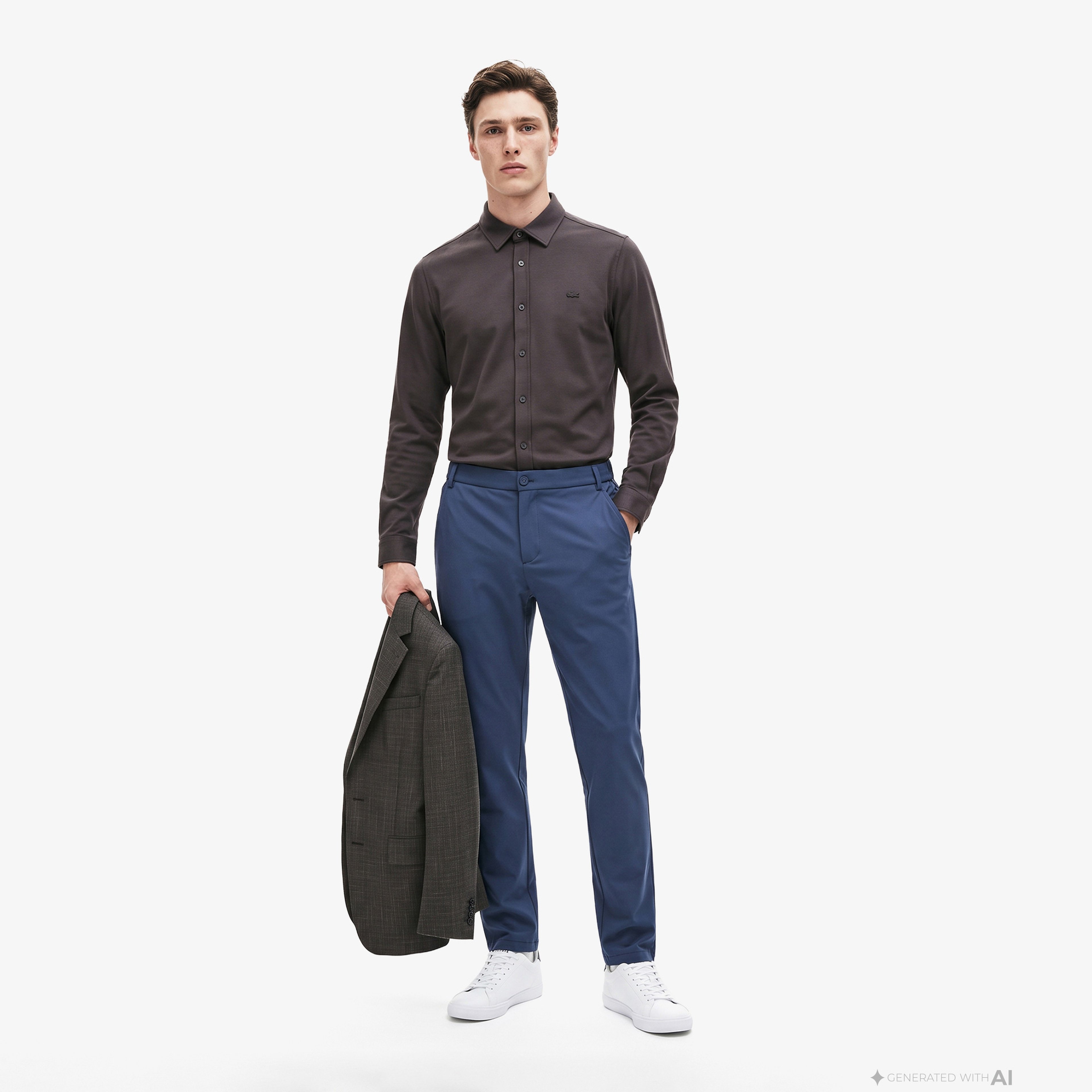 Erkek Slim Fit Kahverengi Gömlek Erkek Slim Fit Kahverengi Gömlek