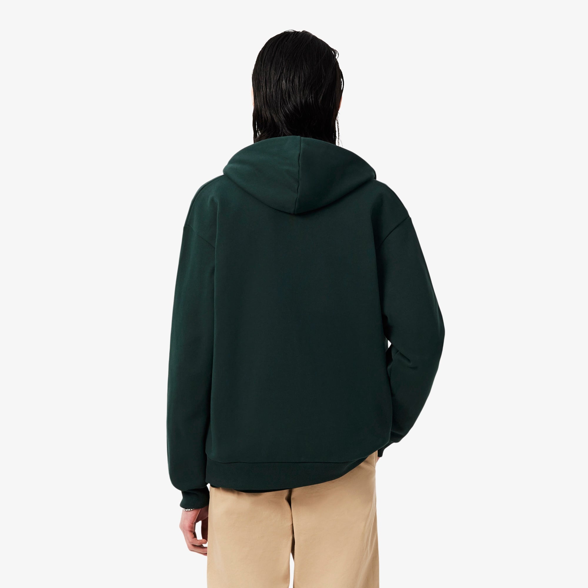 Erkek Classic Fit Kapüşonlu Koyu Yeşil Sweatshirt