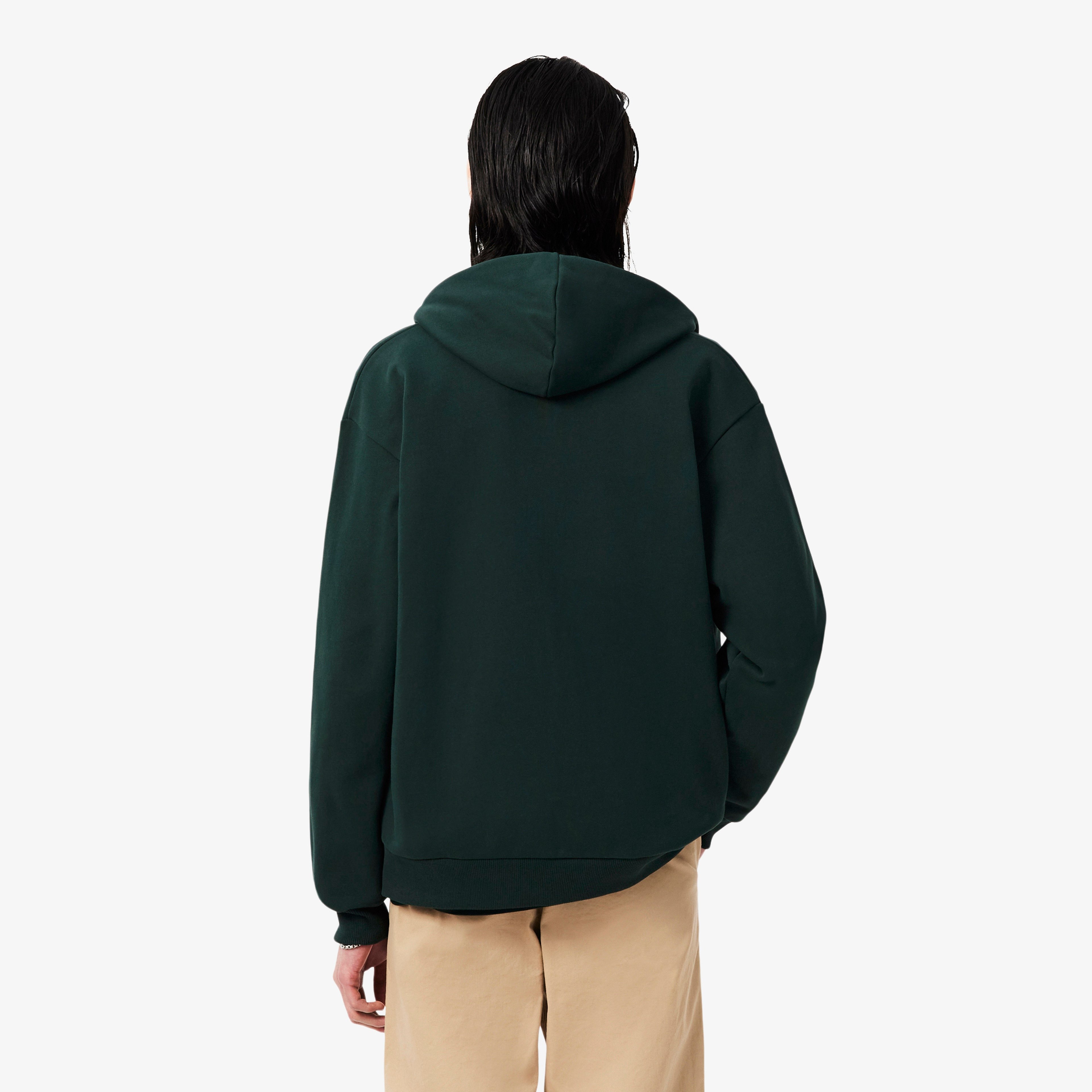 Erkek Classic Fit Kapüşonlu Koyu Yeşil Sweatshirt Erkek Classic Fit Kapüşonlu Koyu Yeşil Sweatshirt