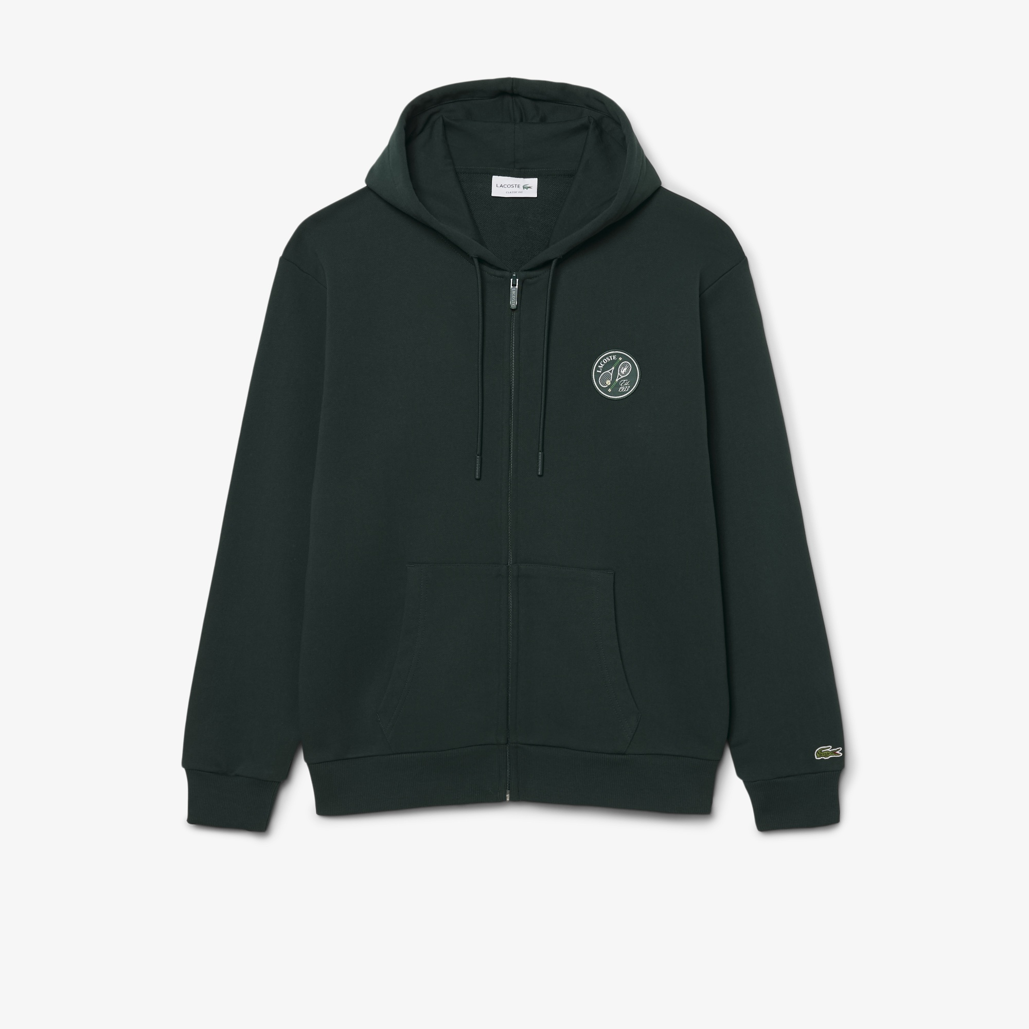 Erkek Classic Fit Kapüşonlu Koyu Yeşil Sweatshirt