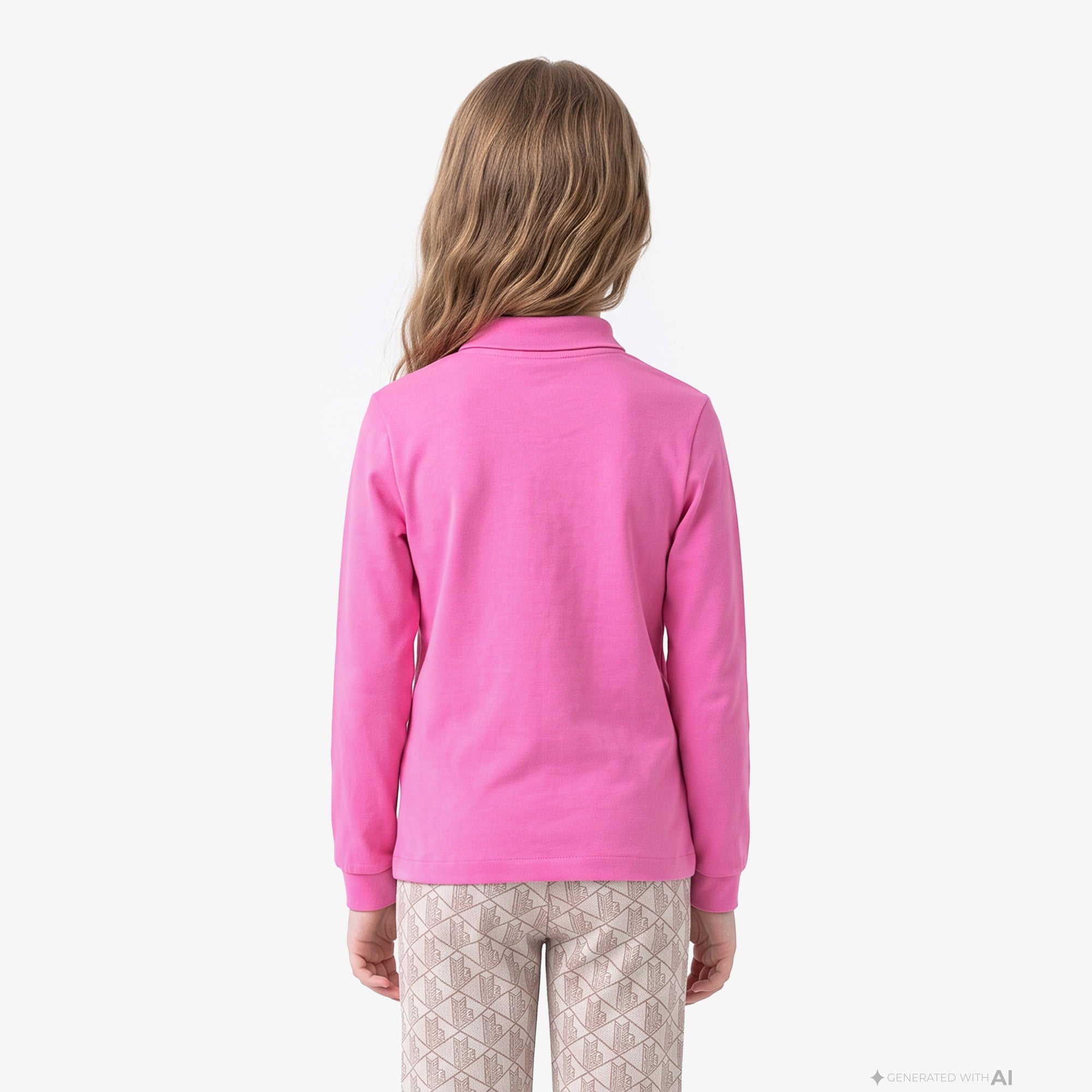Kız Çocuk Uzun Kollu Pembe Polo