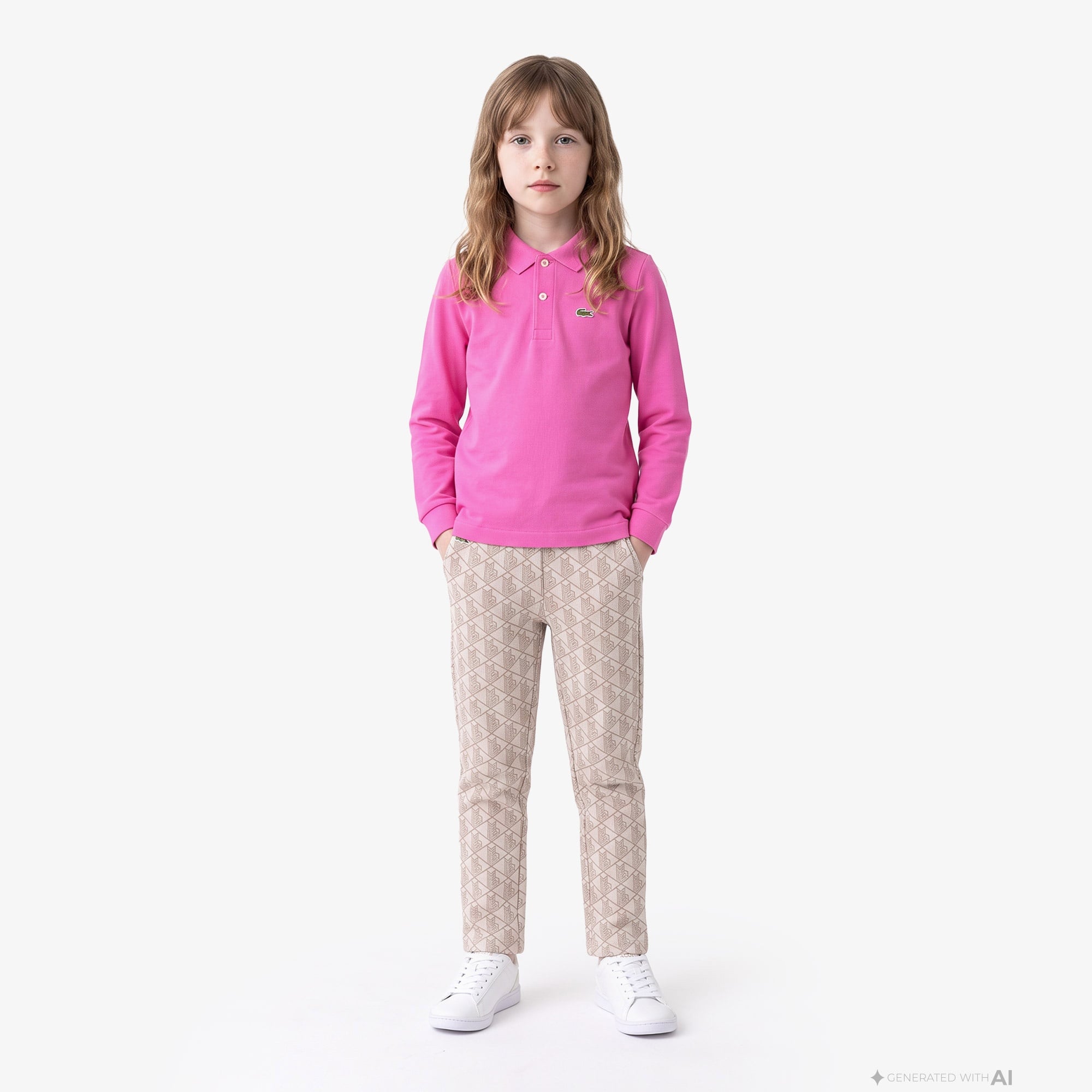 Kız Çocuk Uzun Kollu Pembe Polo