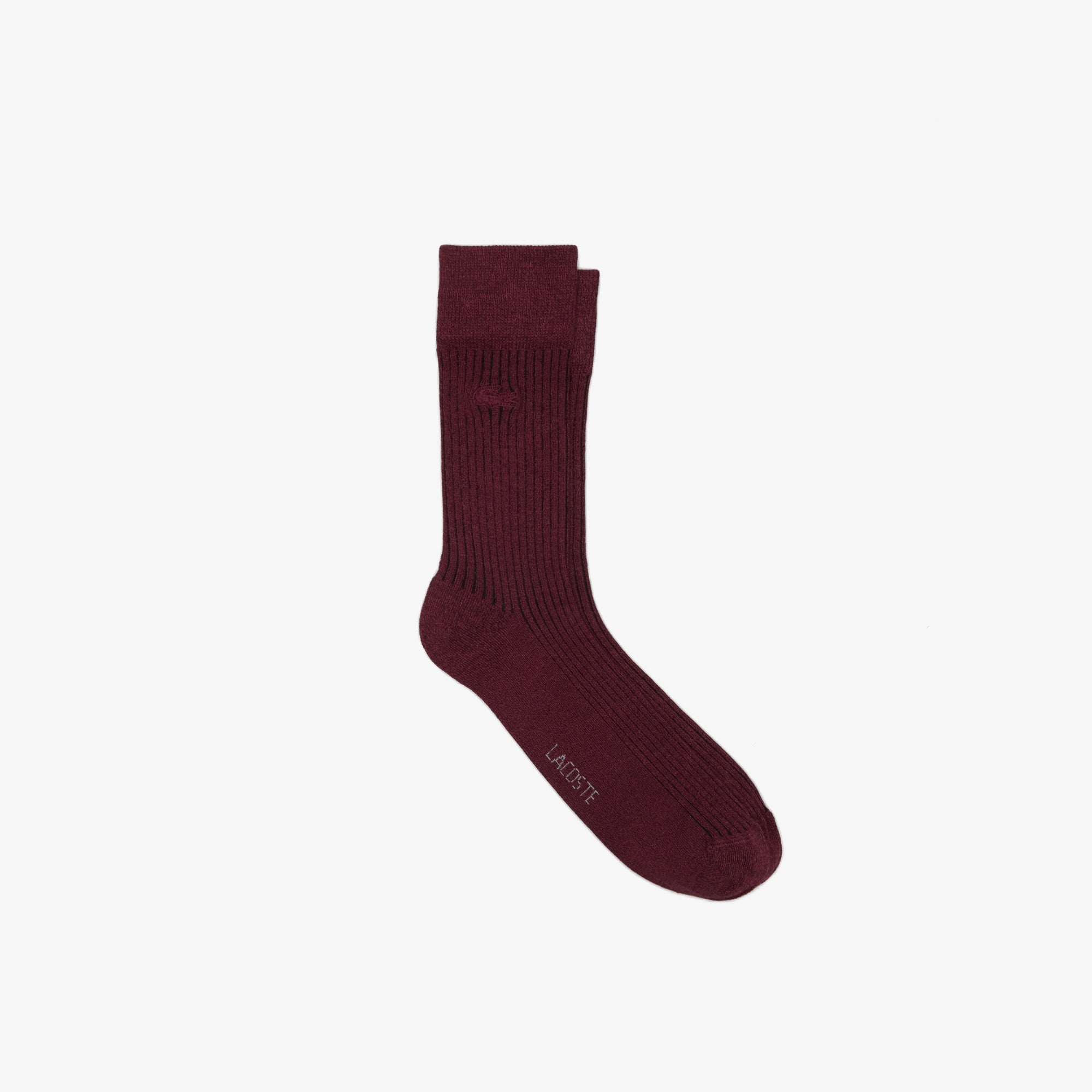 Unisex Çizgili Bordo Çorap