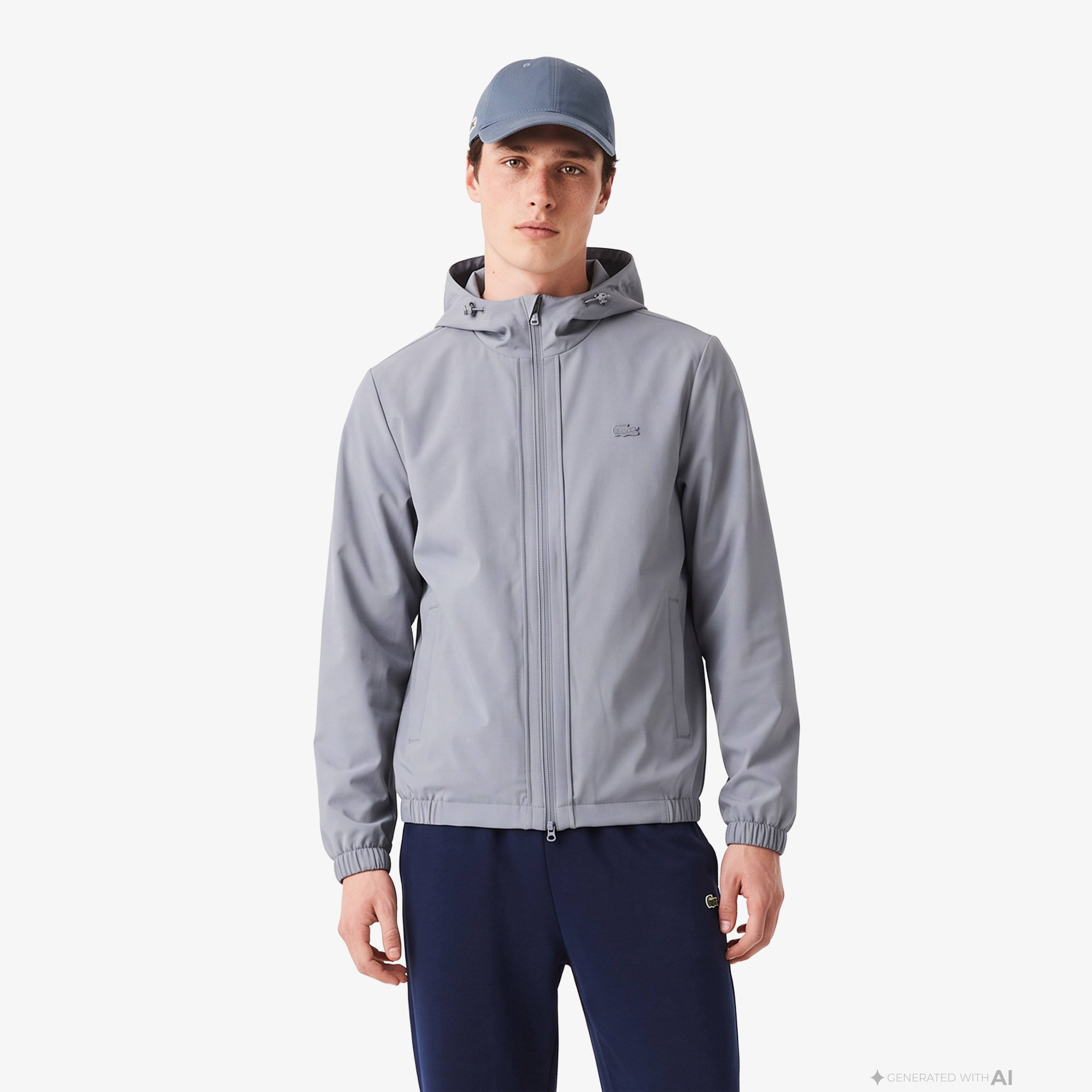 Erkek Regular Fit Kapüşonlu Koyu Gri Mont