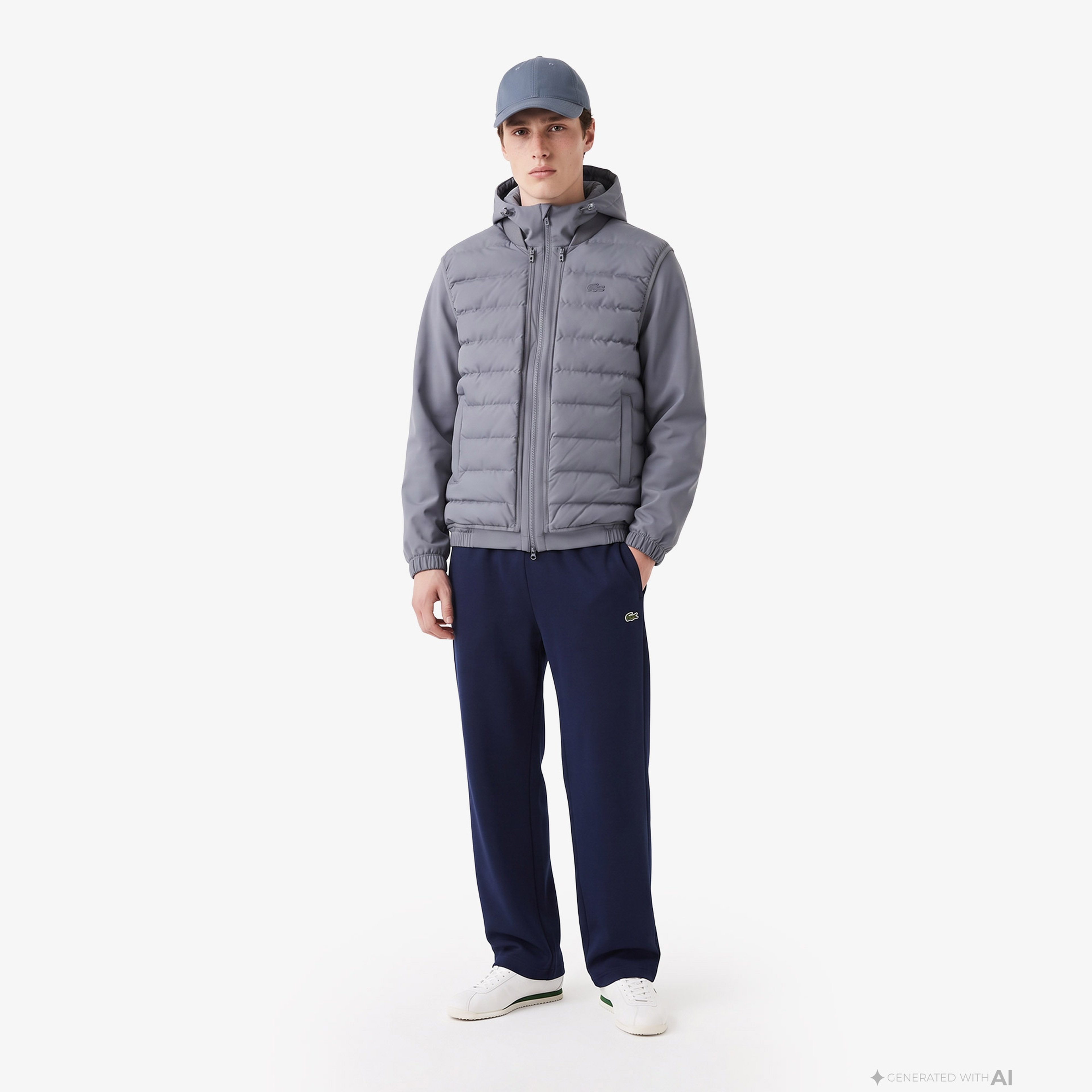 Erkek Regular Fit Kapüşonlu Koyu Gri Mont