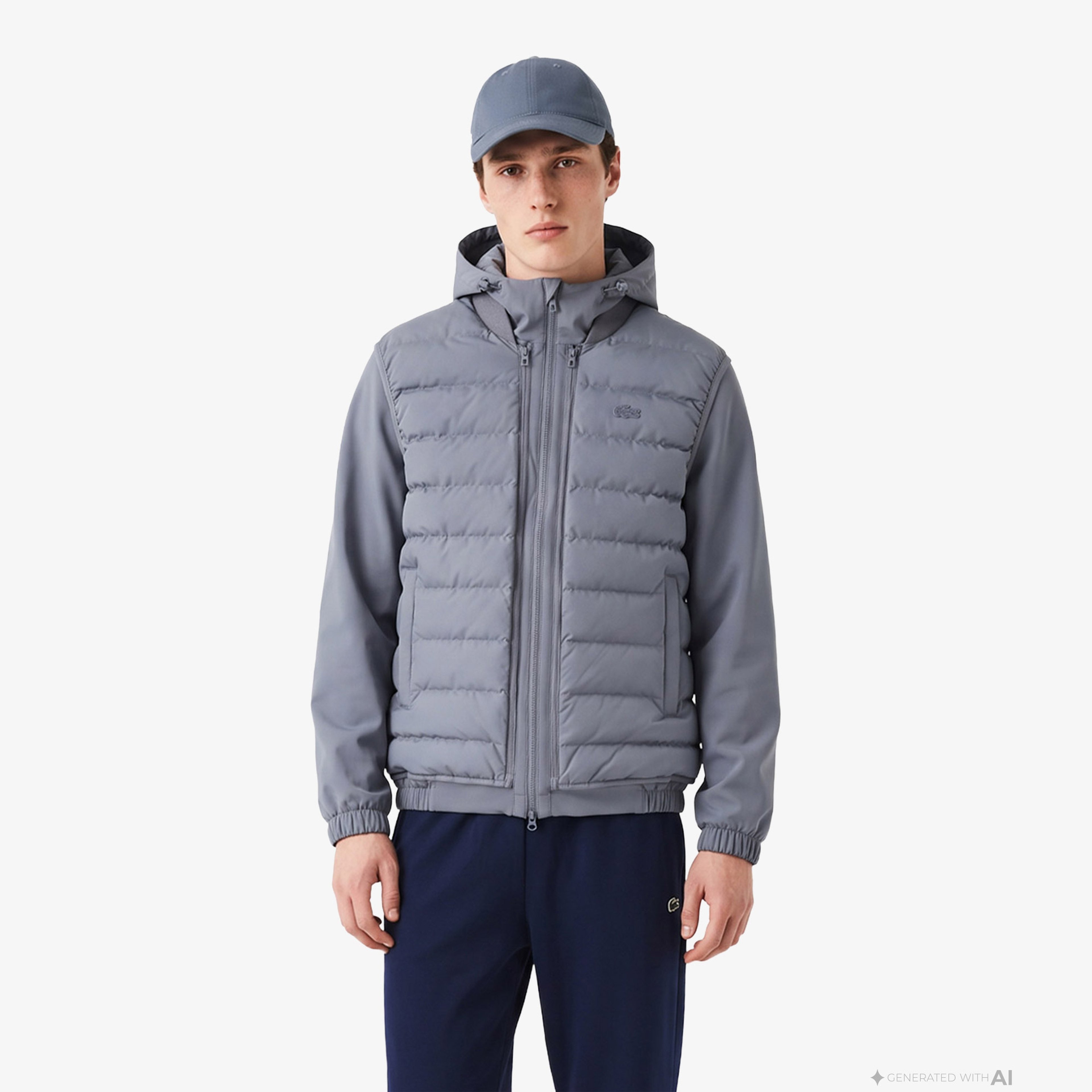 Erkek Regular Fit Kapüşonlu Koyu Gri Mont