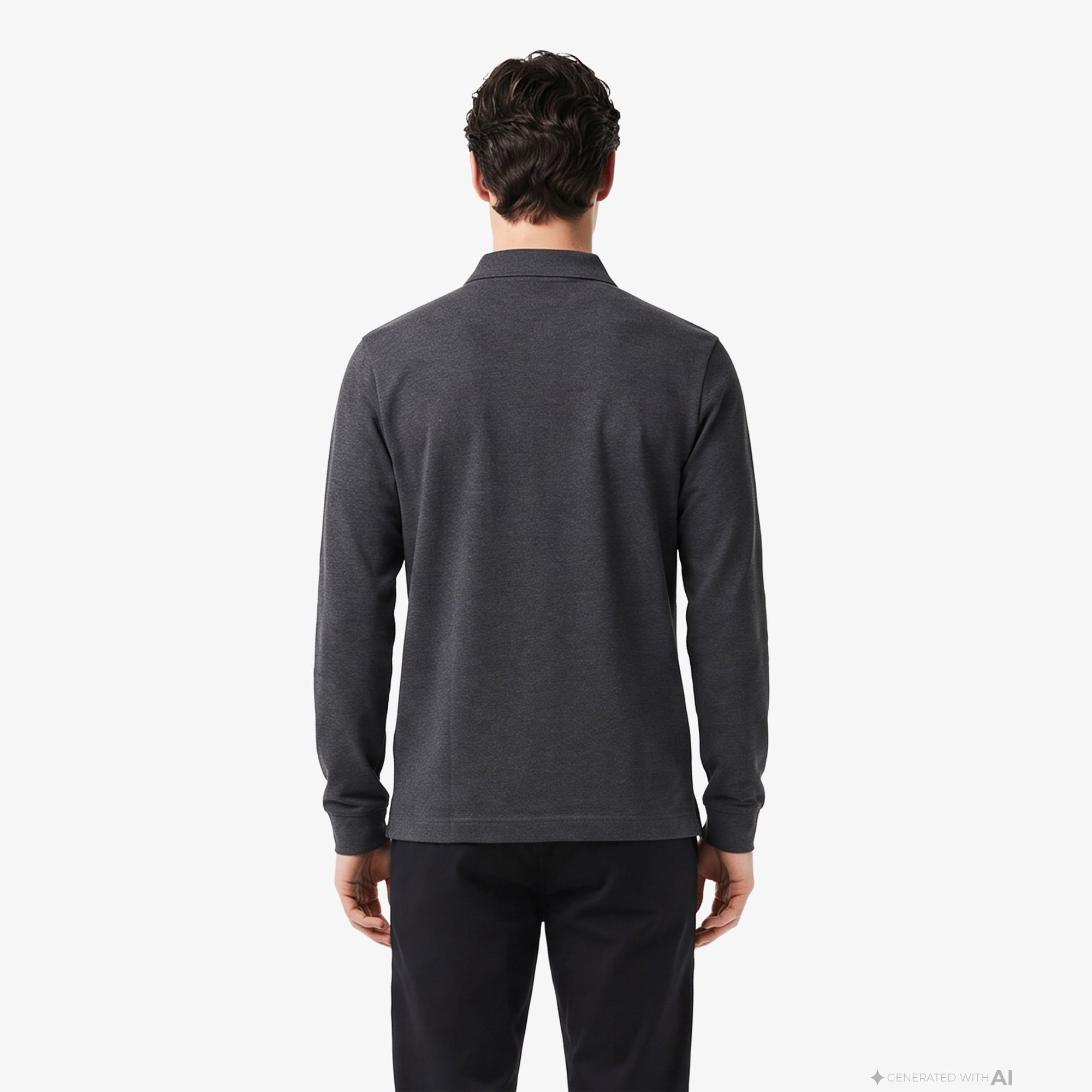 Erkek Regular Fit Uzun Kollu Gri Paris Polo