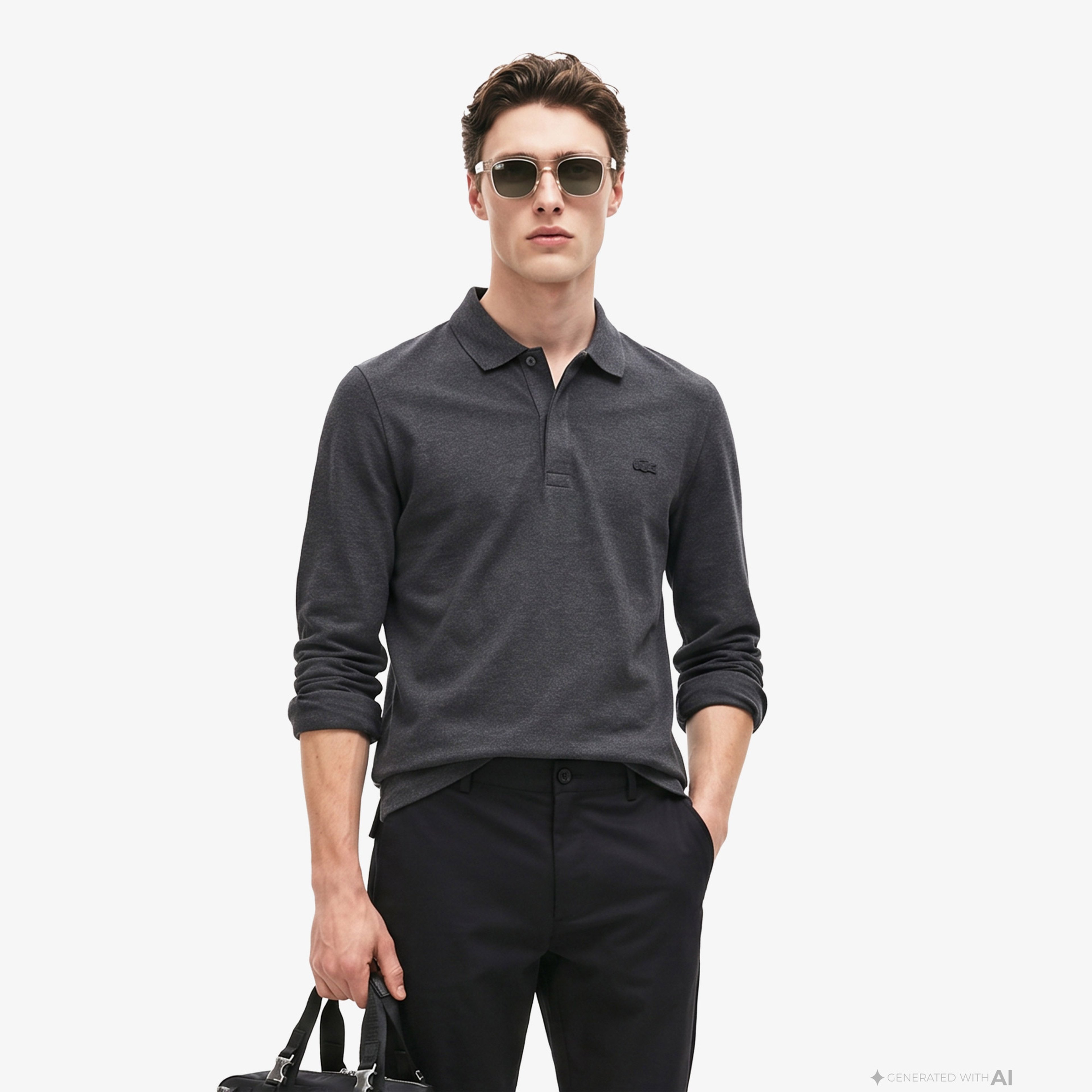 Erkek Regular Fit Uzun Kollu Gri Paris Polo Erkek Regular Fit Uzun Kollu Gri Paris Polo