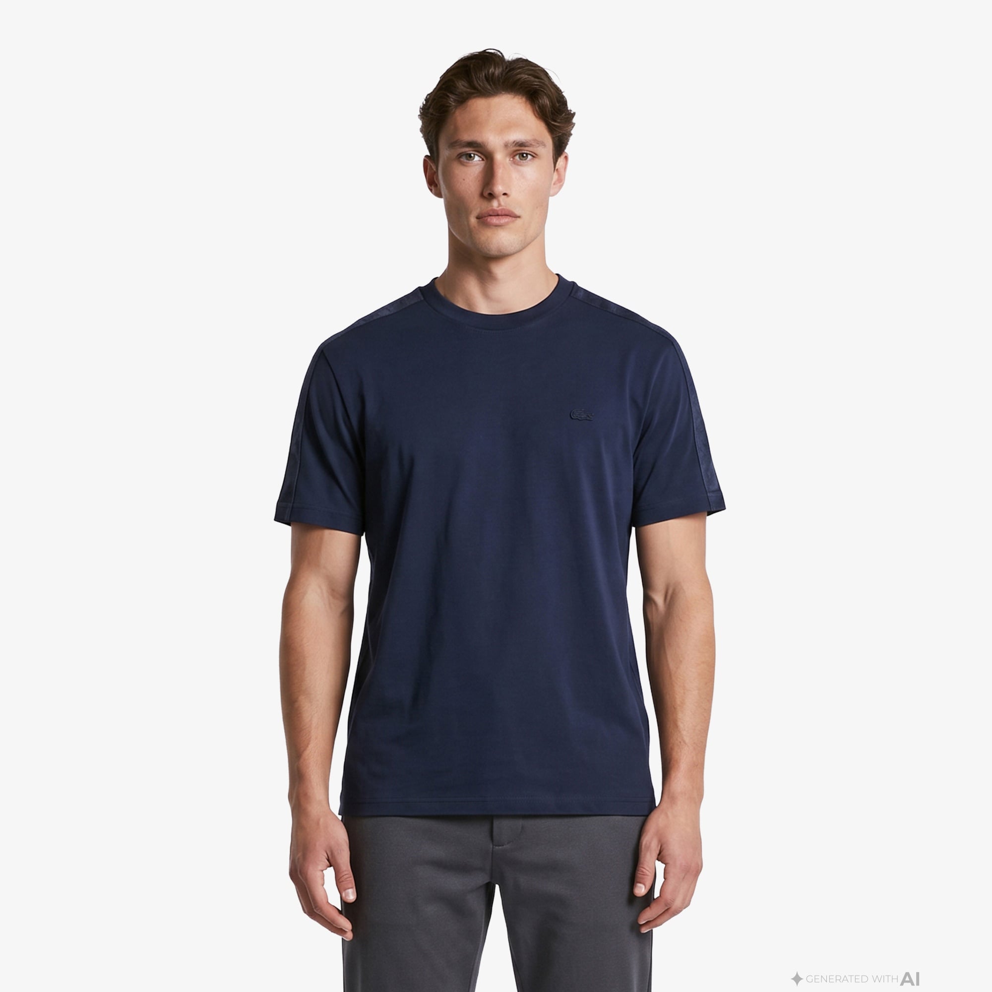 Erkek Relaxed Fit Bisiklet Yaka Lacivert T-Shirt