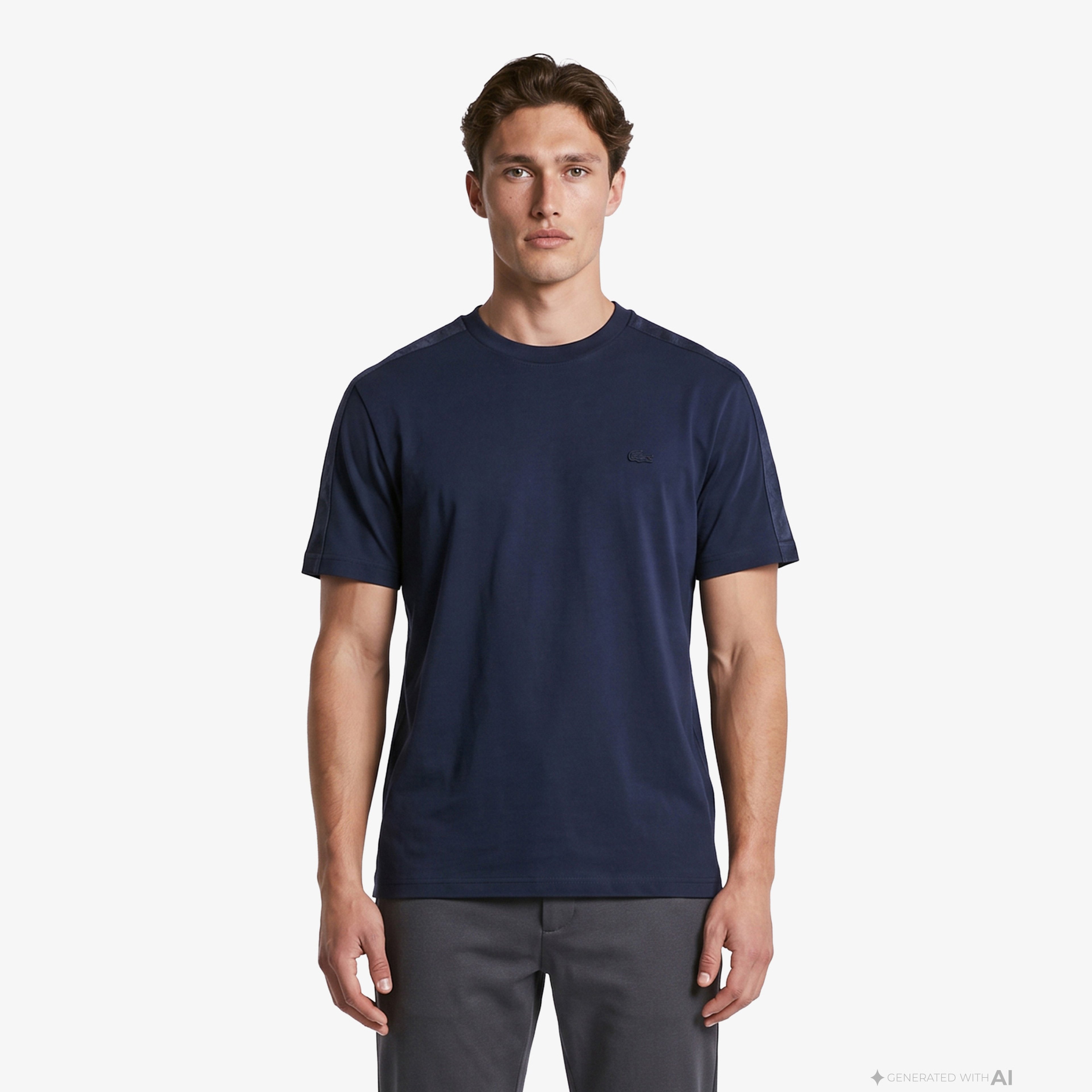 Erkek Relaxed Fit Bisiklet Yaka Lacivert T-Shirt