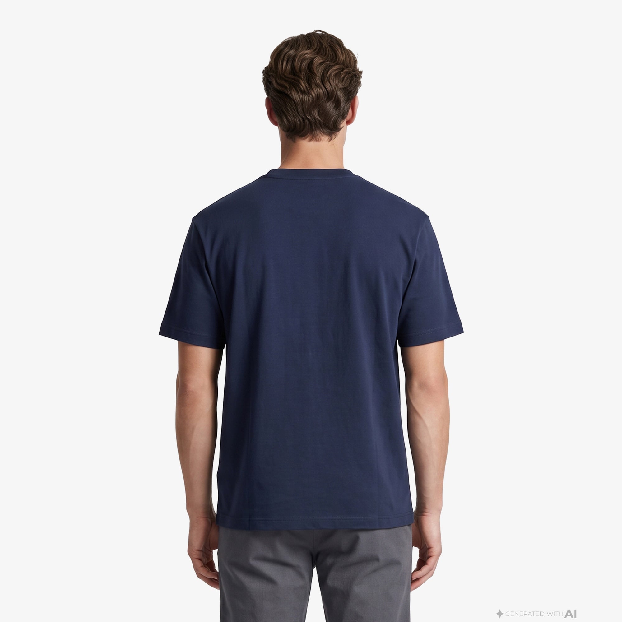 Erkek Relaxed Fit Bisiklet Yaka Lacivert T-Shirt
