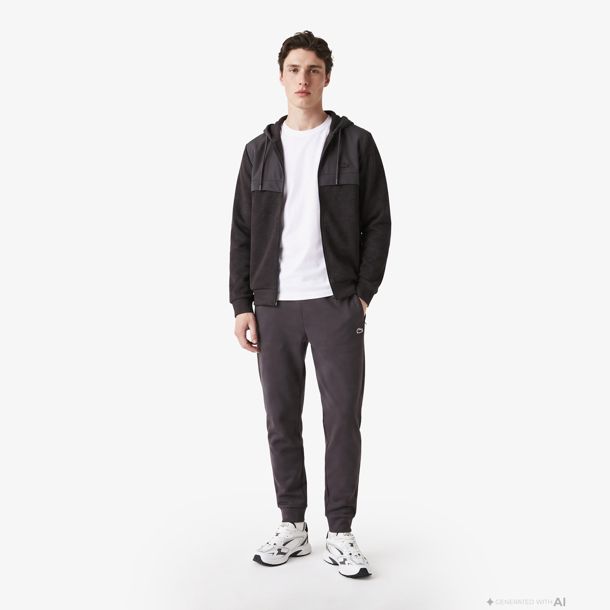 Erkek Regular Fit Kapüşonlu Kahverengi Sweatshirt