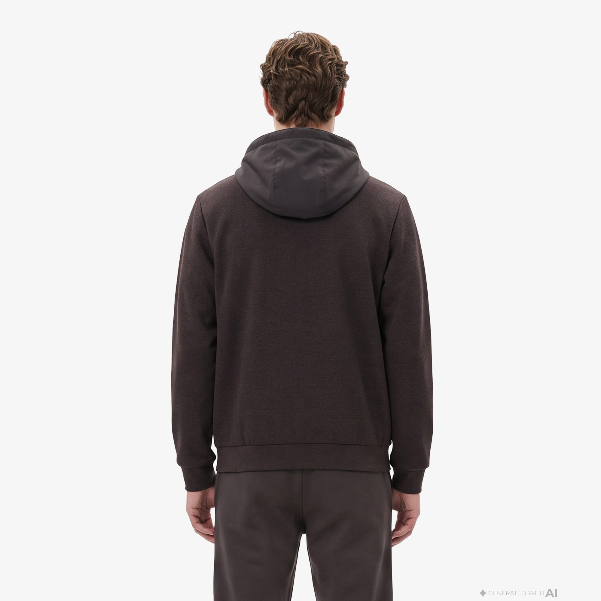 Erkek Regular Fit Kapüşonlu Kahverengi Sweatshirt