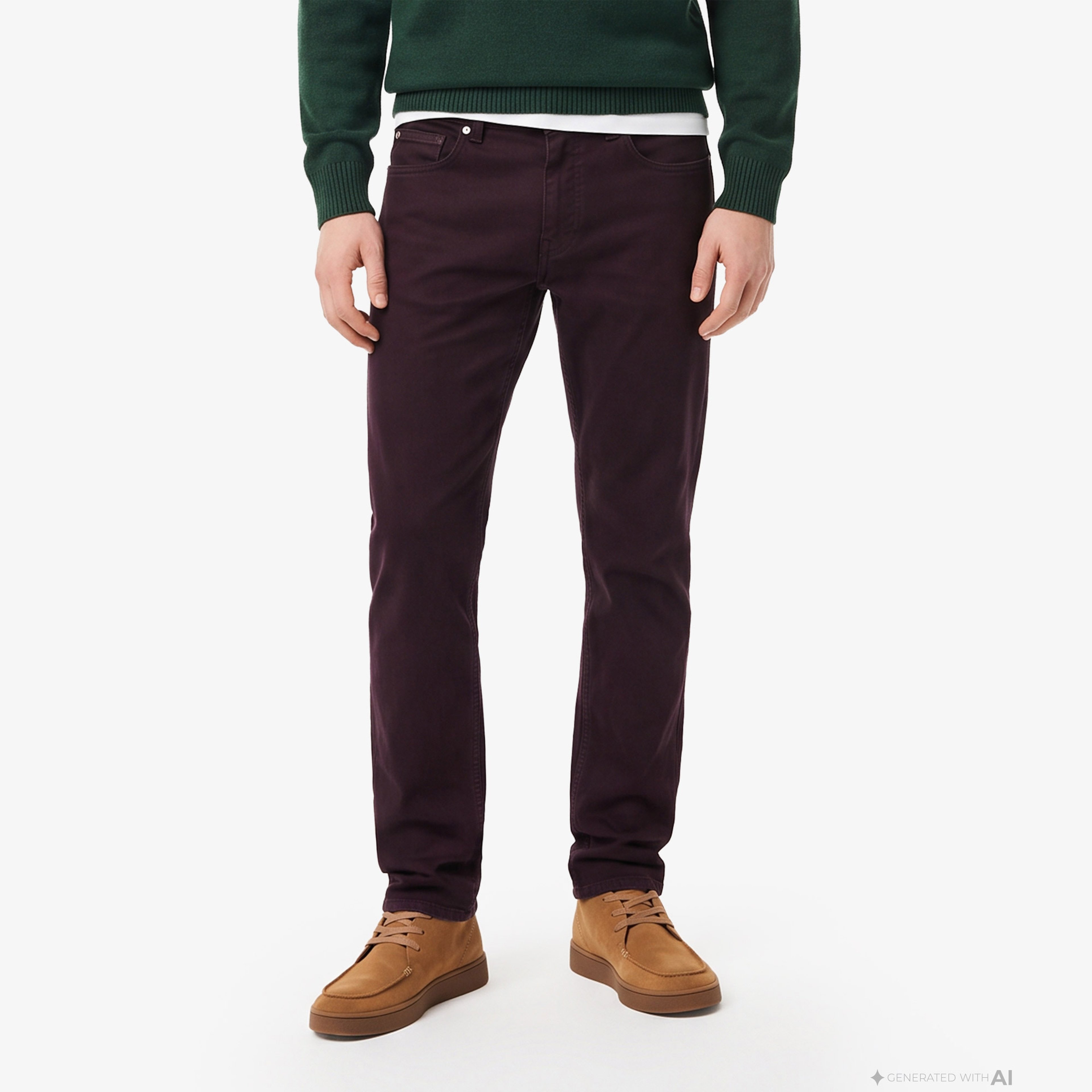 Erkek Slim Fit Bordo Jean Pantolon Erkek Slim Fit Bordo Jean Pantolon