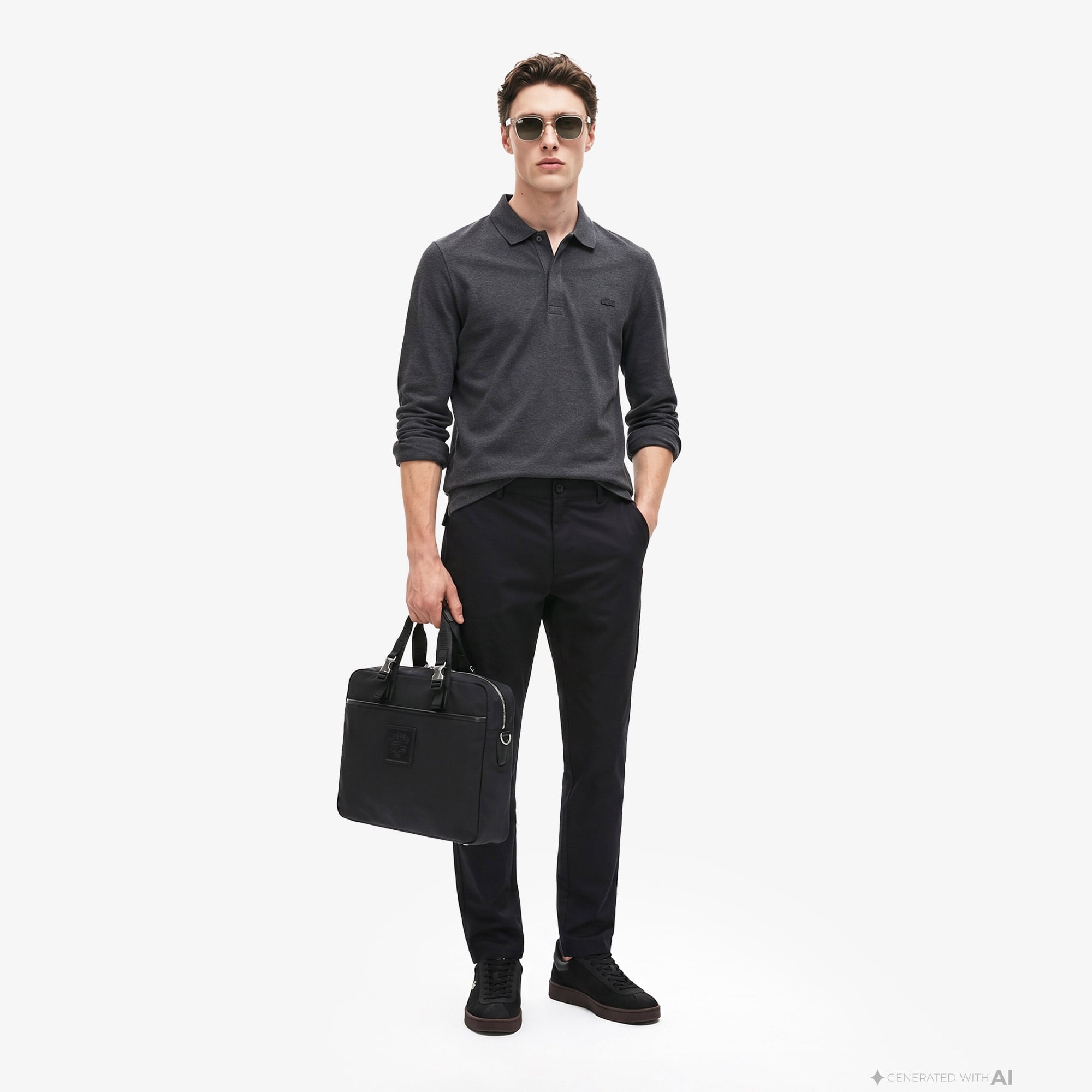 Erkek Slim Fit Siyah Chino Pantolon