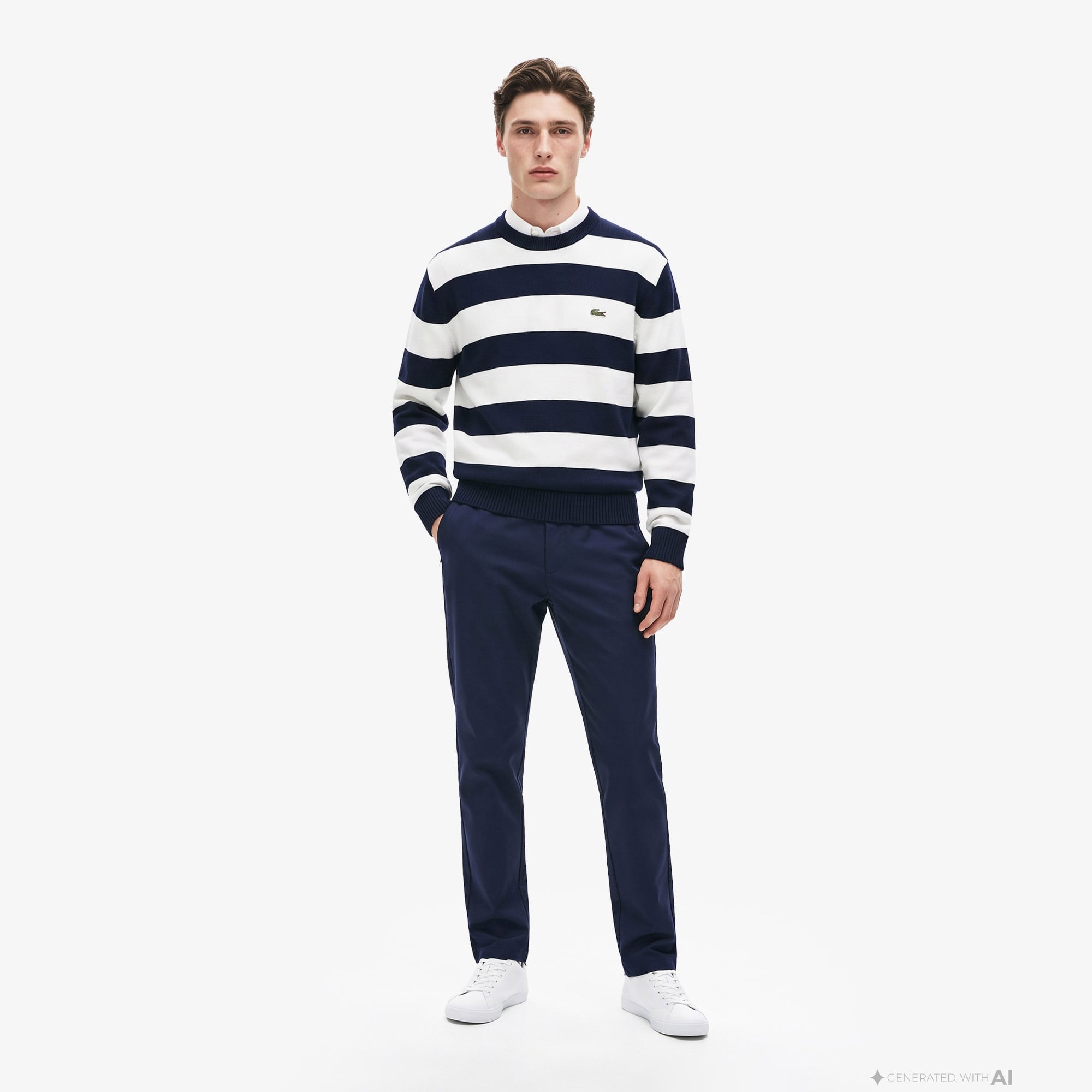 Erkek Slim Fit Lacivert Chino Pantolon