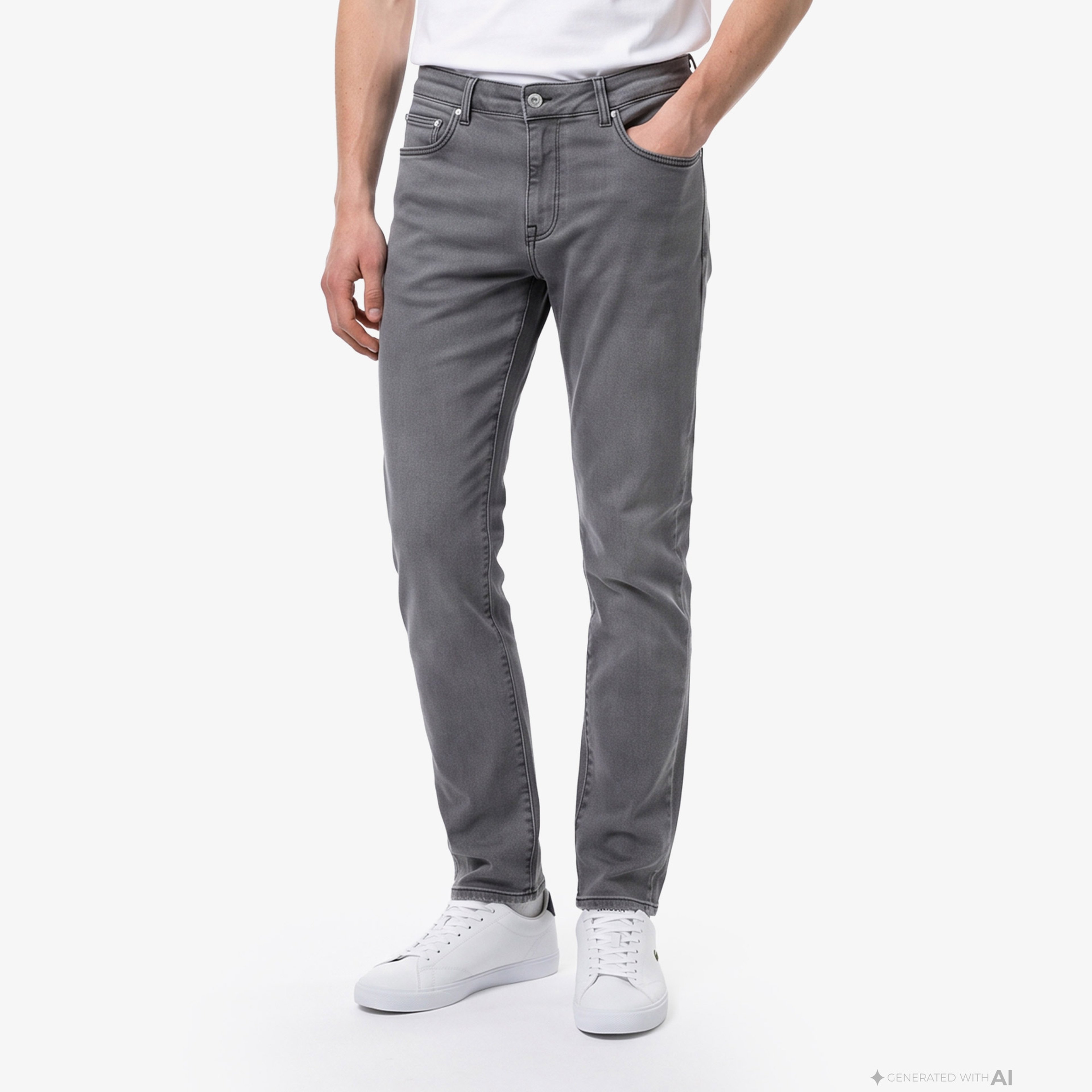 Erkek Slim Fit Gri Jean Pantolon Erkek Slim Fit Gri Jean Pantolon
