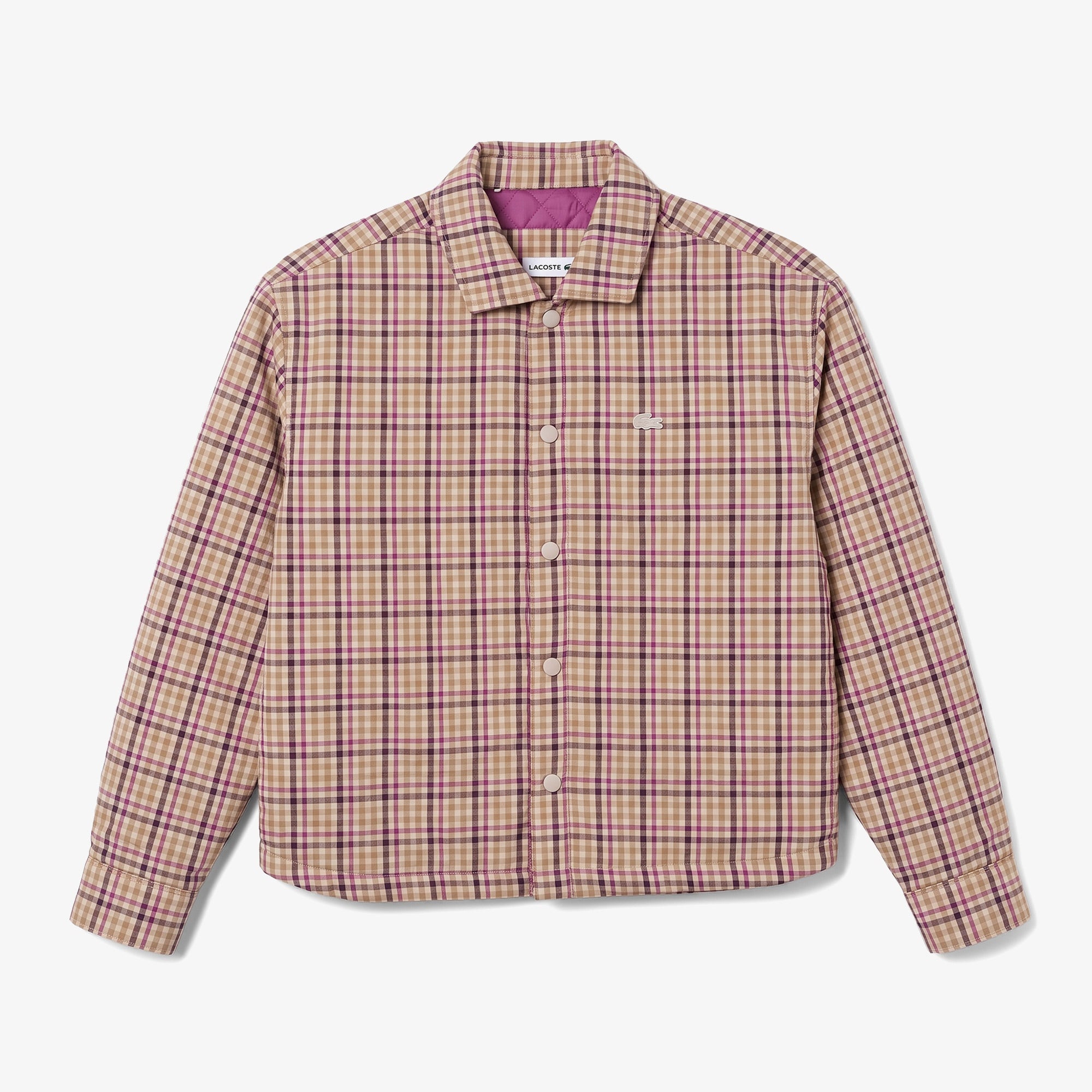 Kadın Relaxed Fit Ekose Bej Dış Gömlek