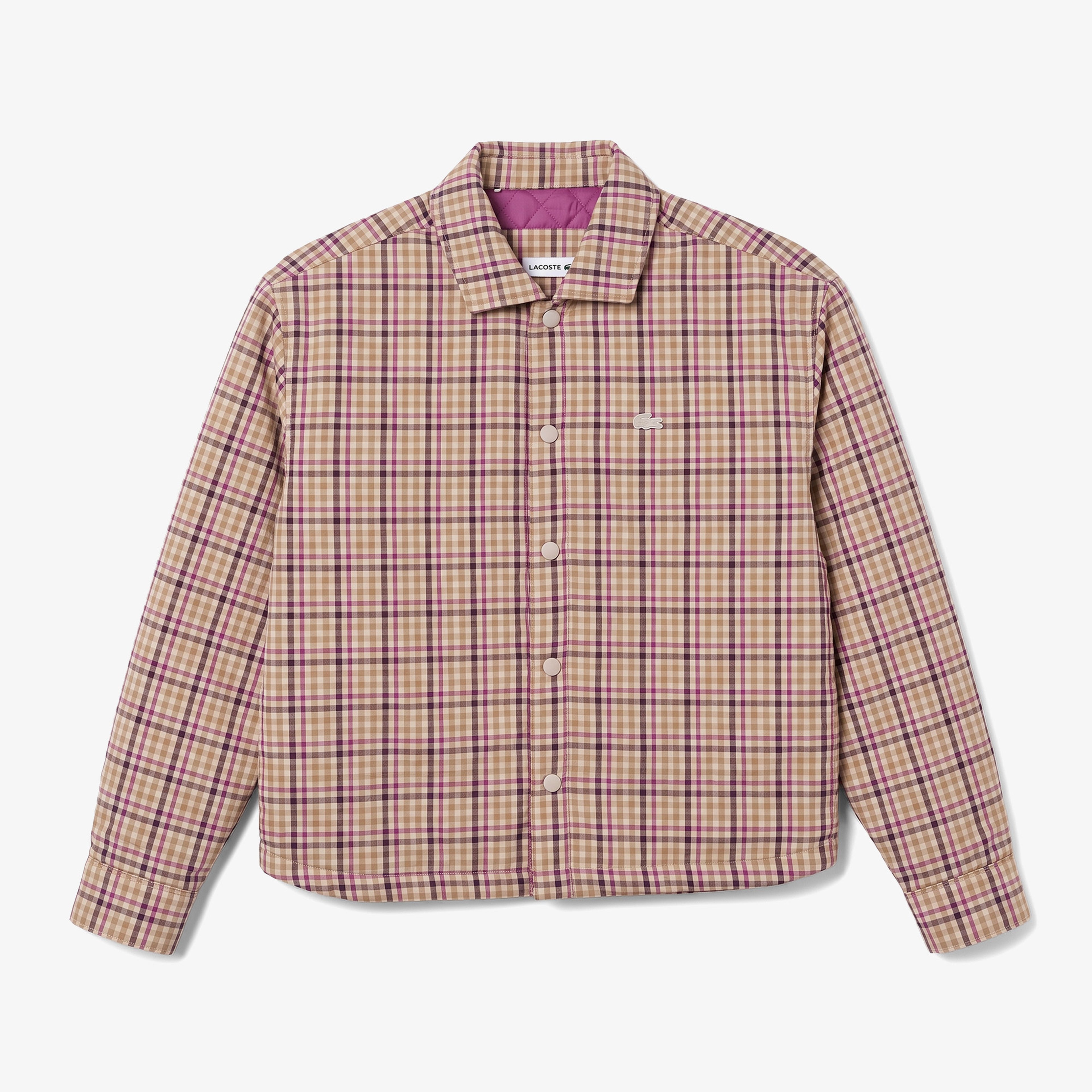 Kadın Relaxed Fit Ekose Bej Dış Gömlek