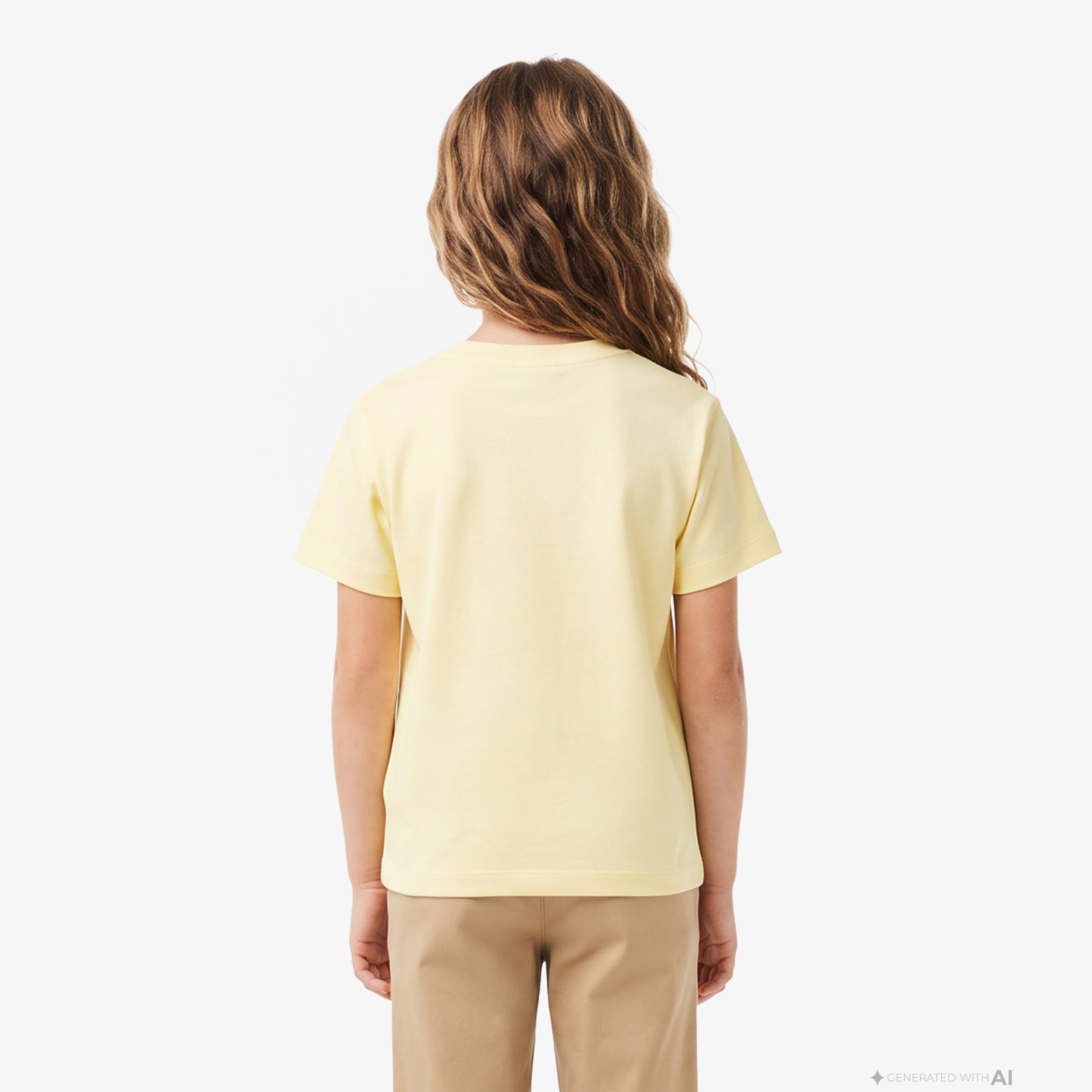 Çocuk Bisiklet Yaka Desenli Sarı T-Shirt