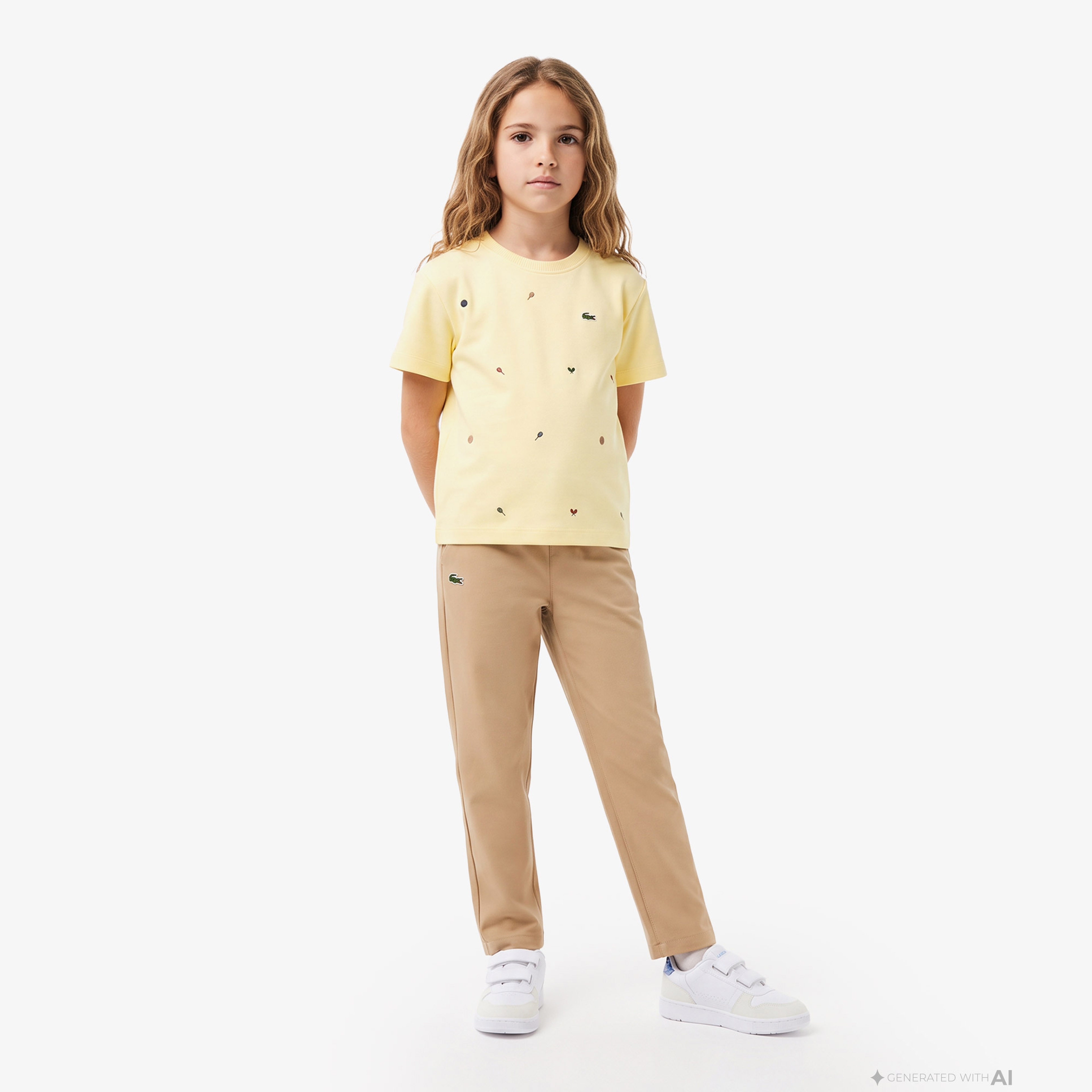 Çocuk Bisiklet Yaka Desenli Sarı T-Shirt