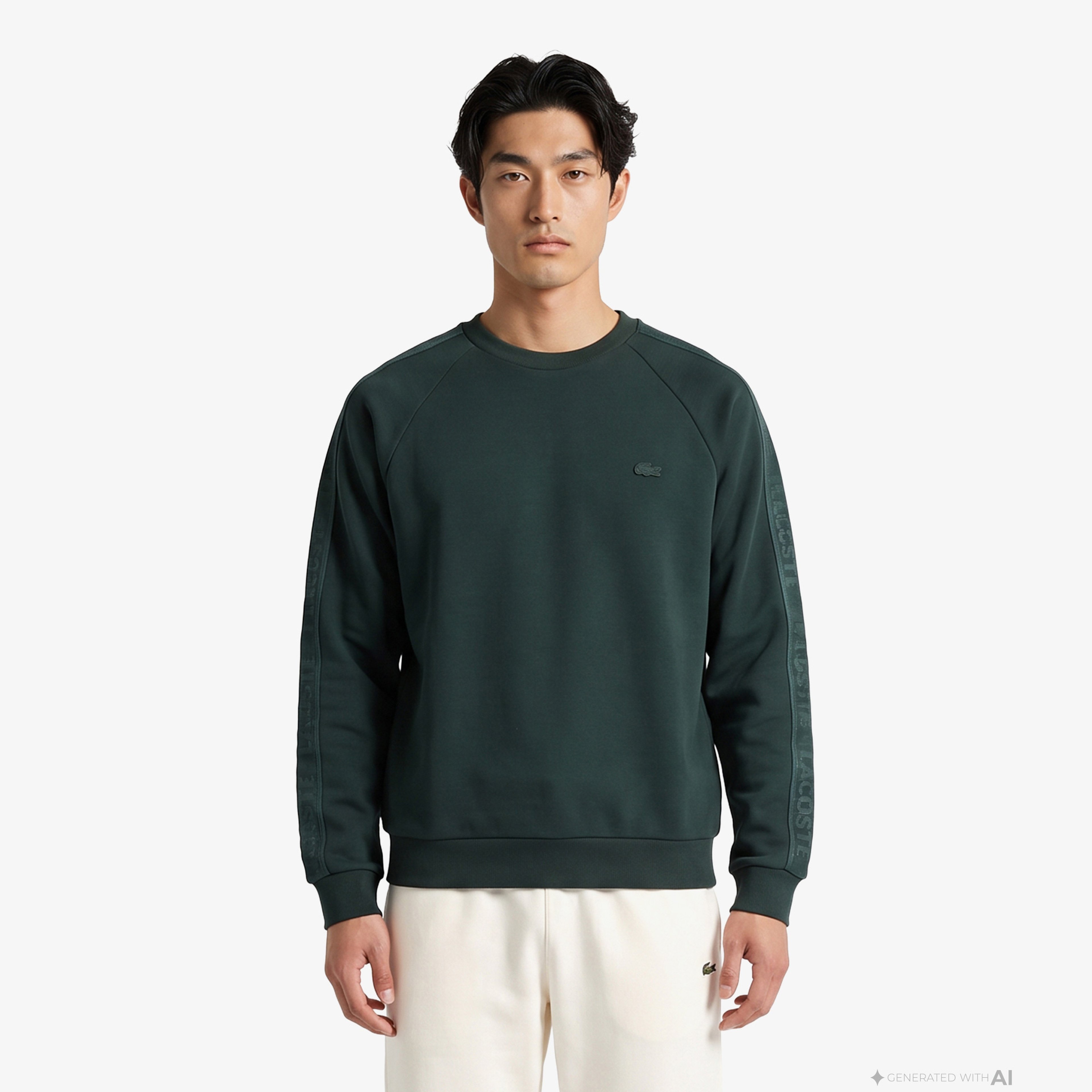 Erkek Classic Fit Bisiklet Yaka Koyu Yeşil Sweatshirt Erkek Classic Fit Bisiklet Yaka Koyu Yeşil Sweatshirt