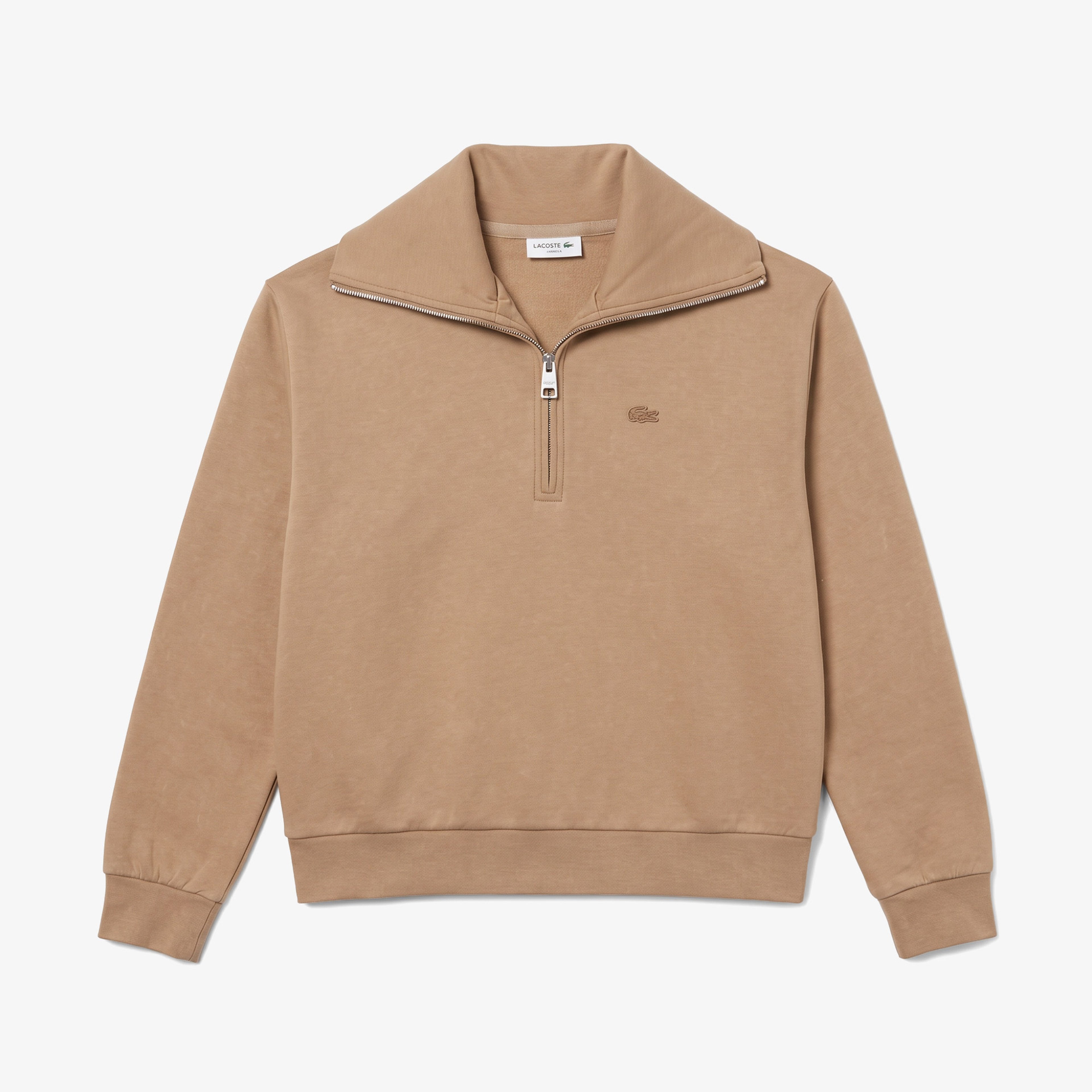 Kadın Relaxed Fit Yarım Fermuarlı Bej Sweatshirt Kadın Relaxed Fit Yarım Fermuarlı Bej Sweatshirt