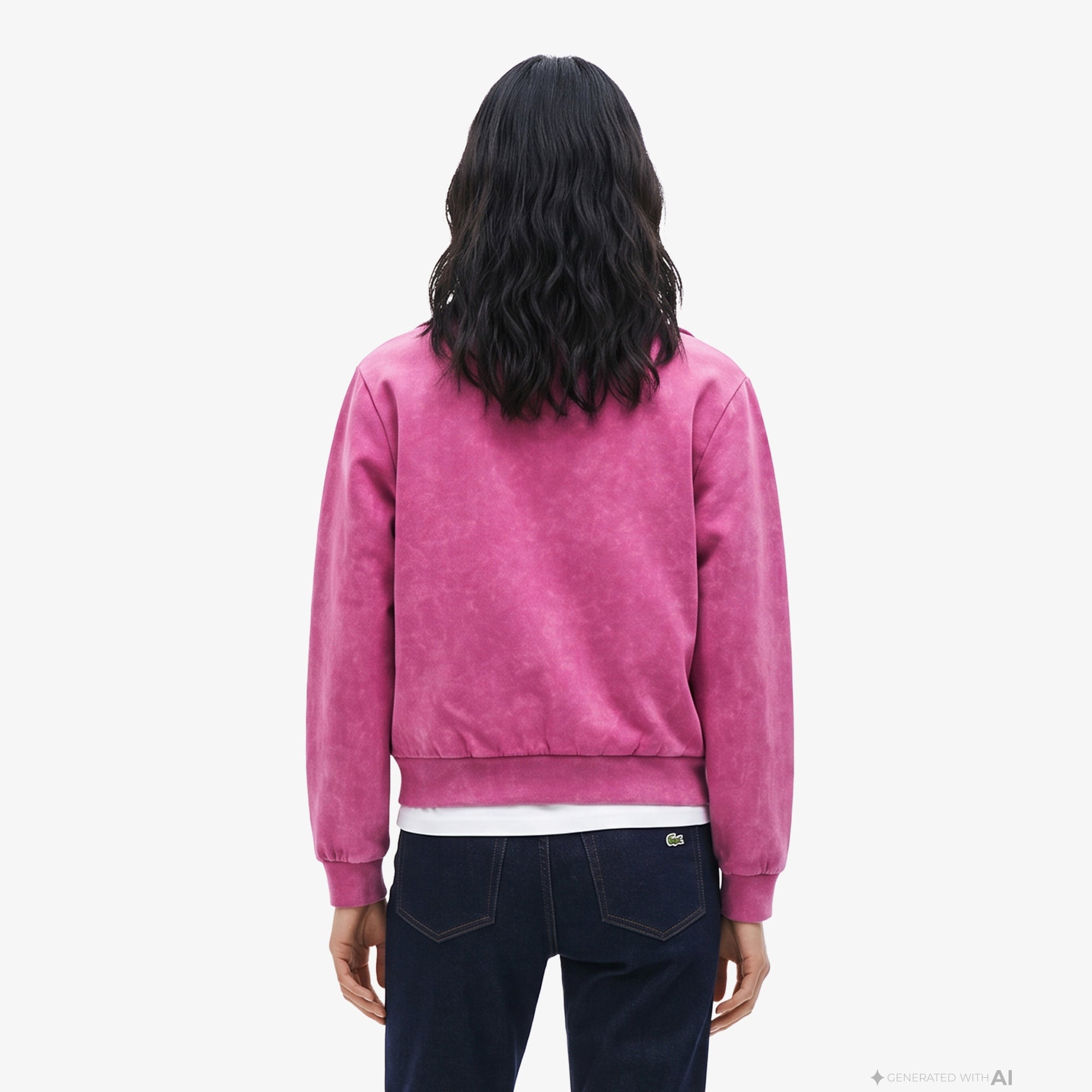 Kadın Relaxed Fit Yarım Fermuarlı Pembe Sweatshirt