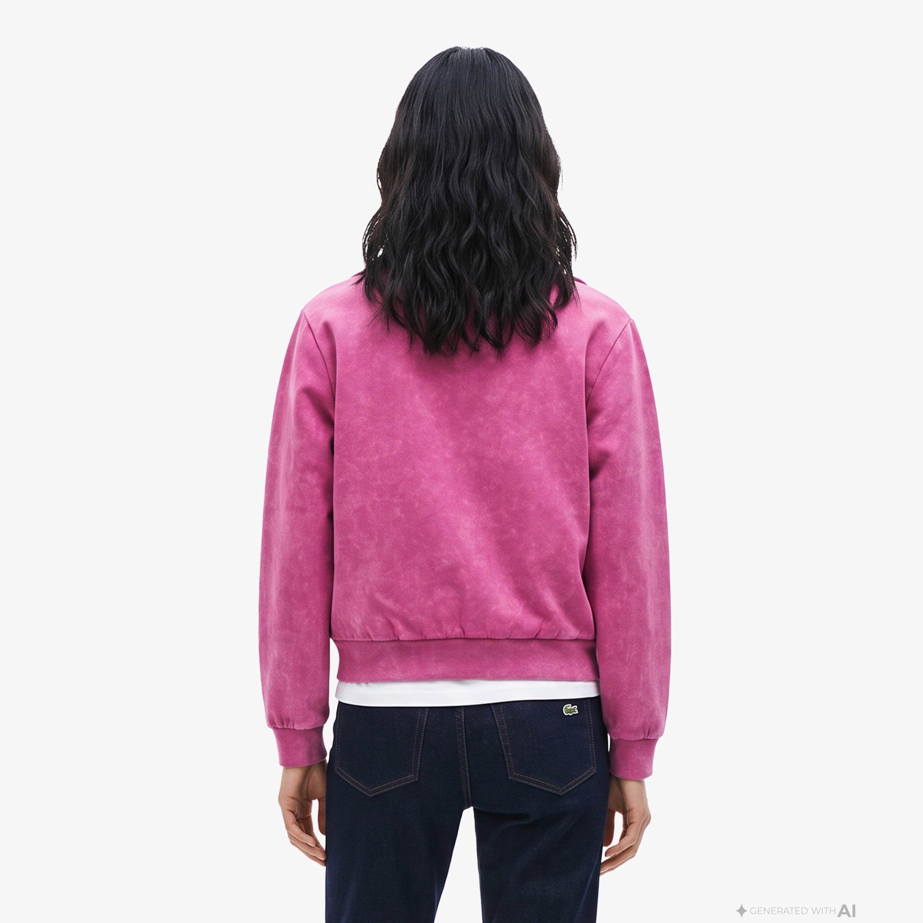 Kadın Relaxed Fit Yarım Fermuarlı Pembe Sweatshirt Kadın Relaxed Fit Yarım Fermuarlı Pembe Sweatshirt