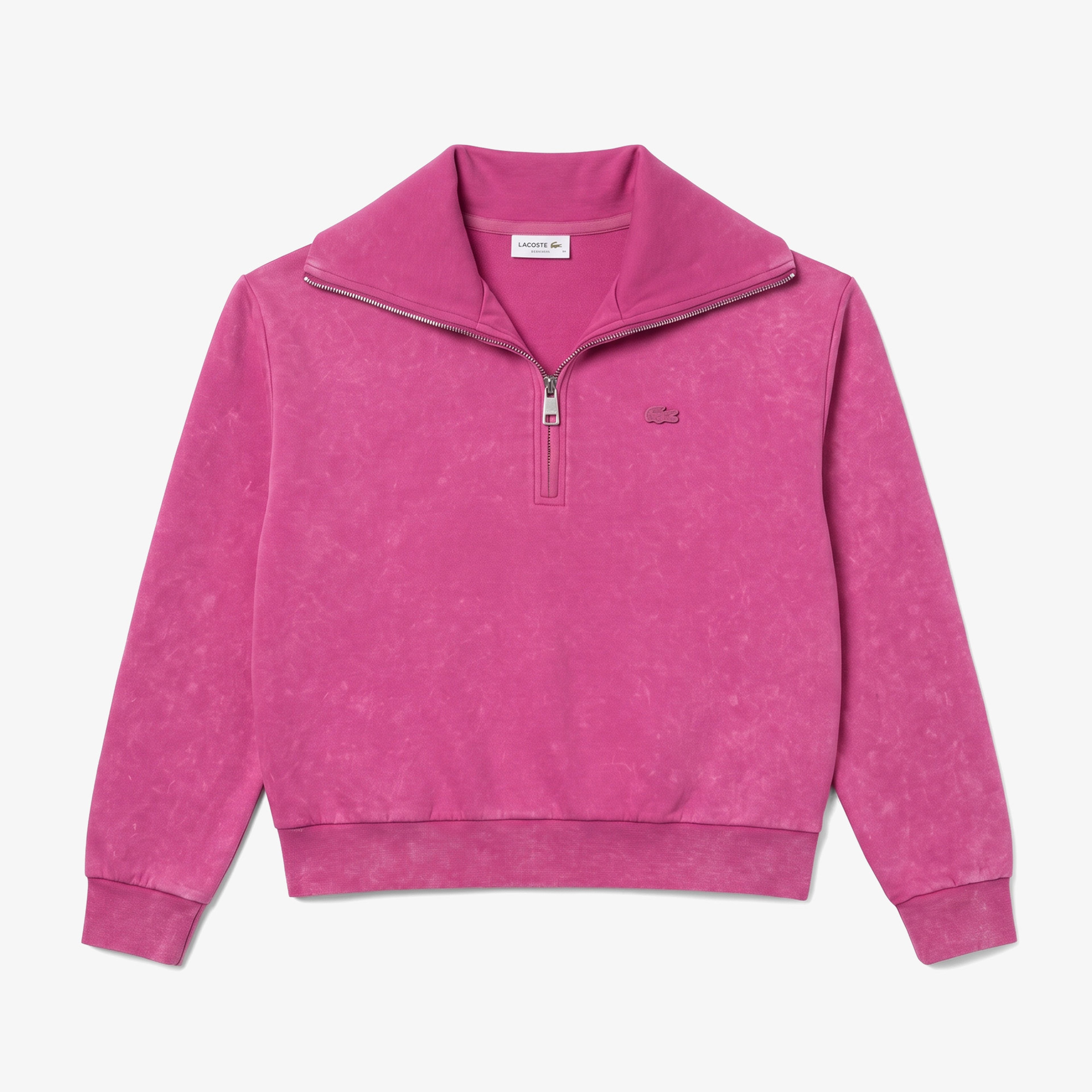 Kadın Relaxed Fit Yarım Fermuarlı Pembe Sweatshirt Kadın Relaxed Fit Yarım Fermuarlı Pembe Sweatshirt