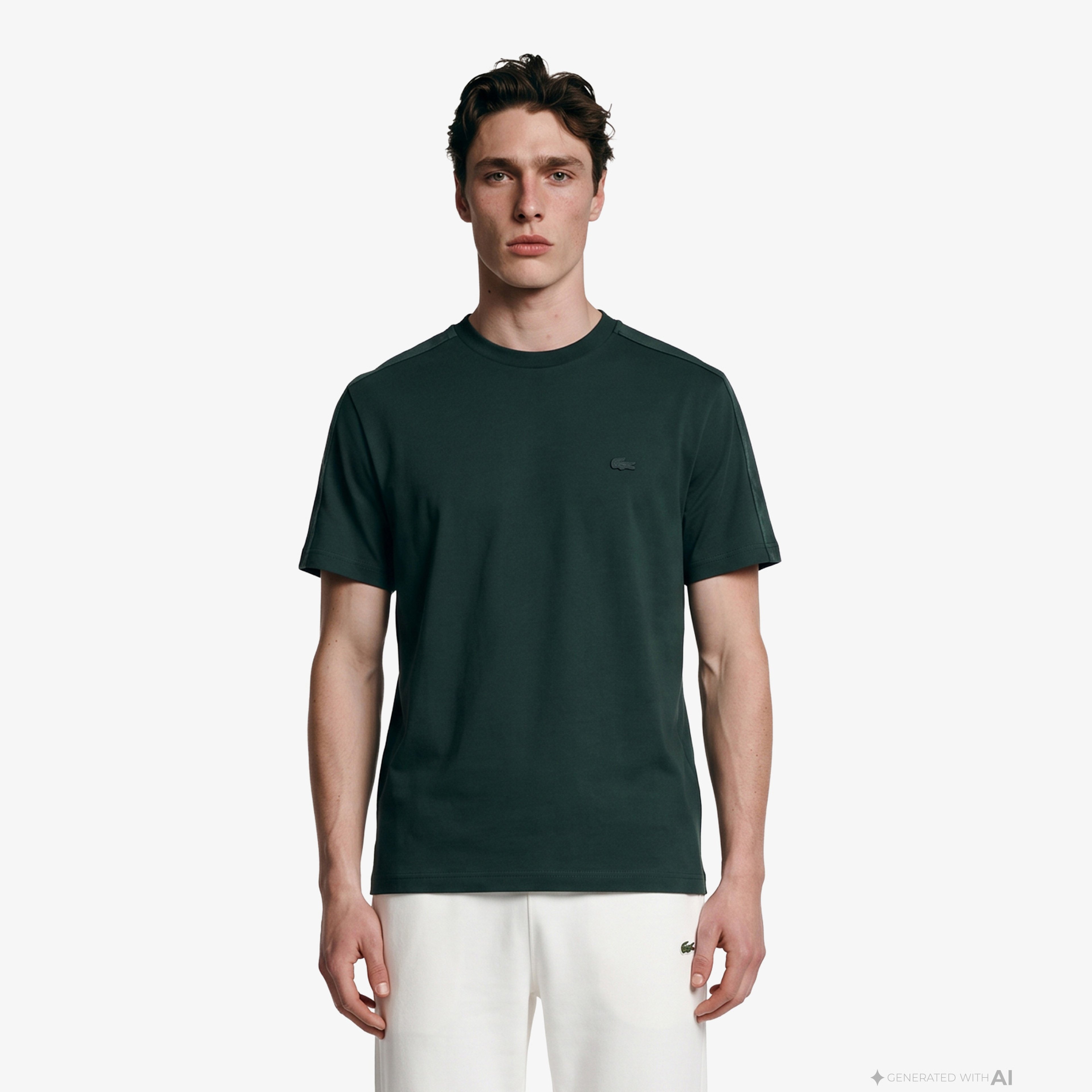 Erkek Relaxed Fit Bisiklet Yaka Koyu Yeşil T-Shirt Erkek Relaxed Fit Bisiklet Yaka Koyu Yeşil T-Shirt