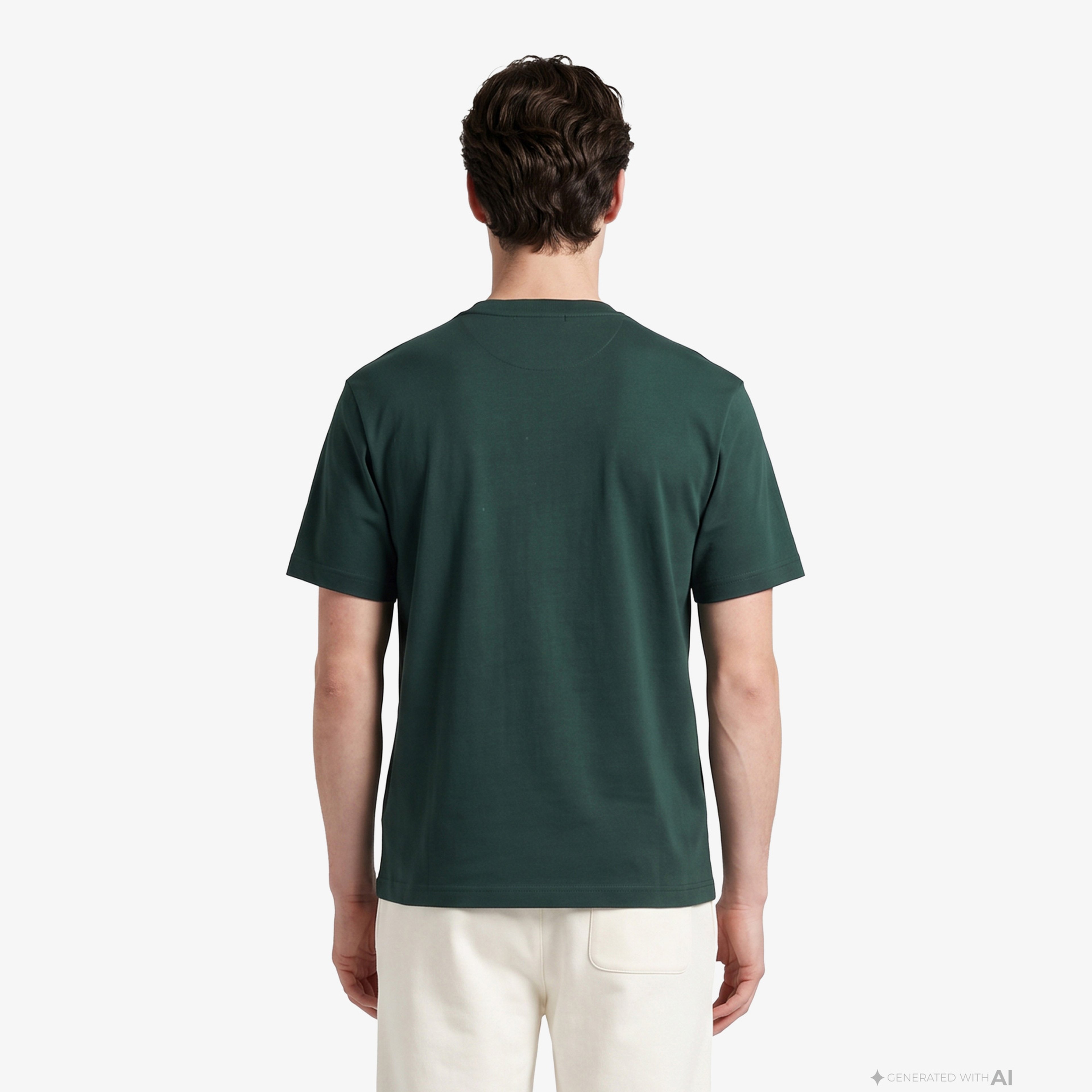 Erkek Relaxed Fit Bisiklet Yaka Koyu Yeşil T-Shirt Erkek Relaxed Fit Bisiklet Yaka Koyu Yeşil T-Shirt