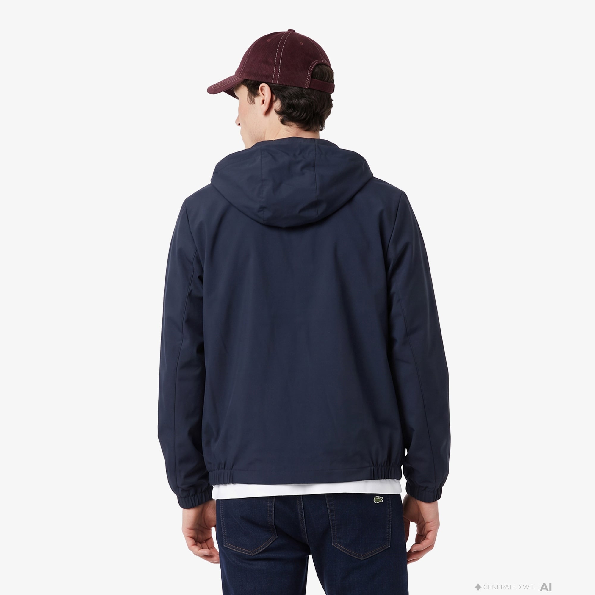 Erkek Regular Fit Kapüşonlu Lacivert Mont