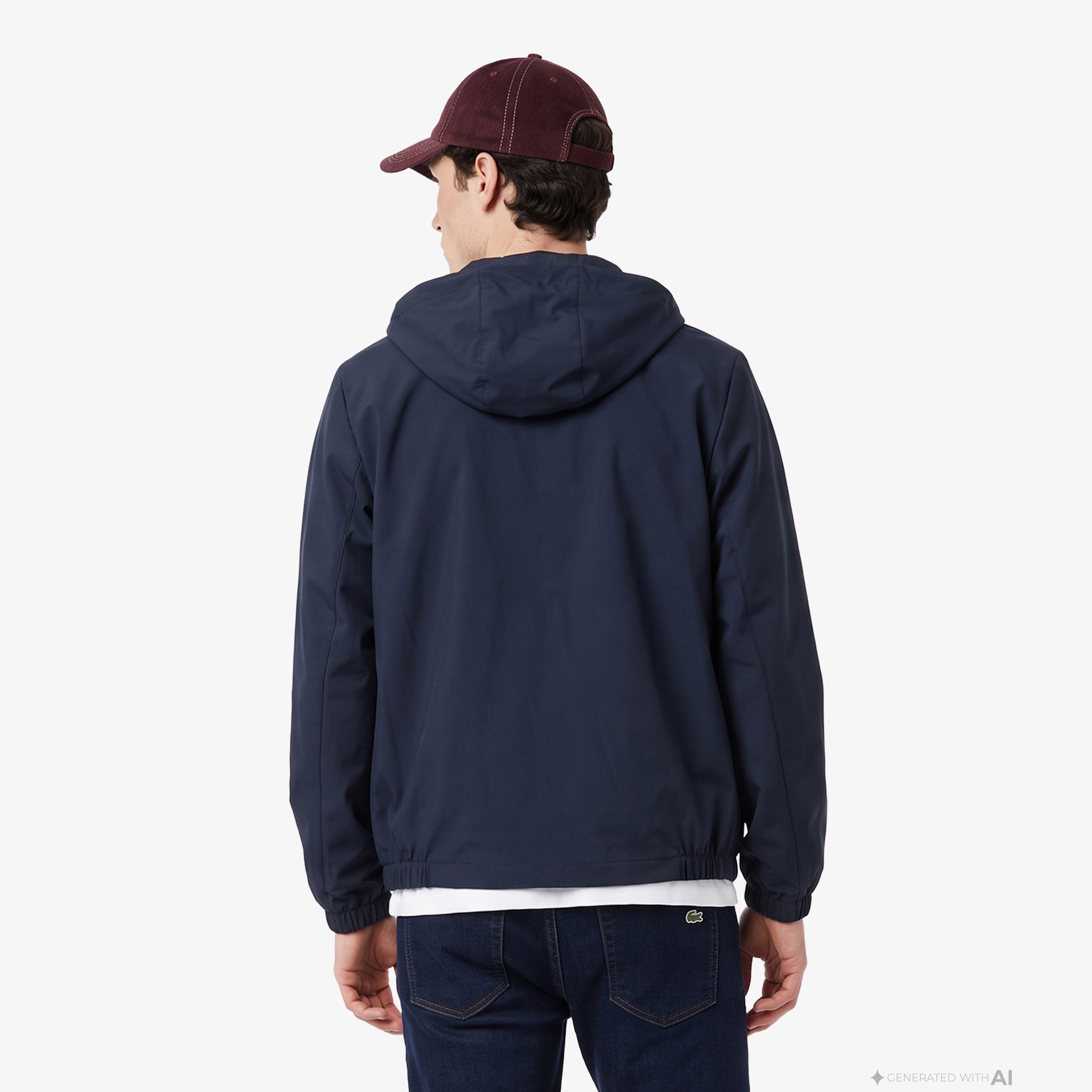Erkek Regular Fit Kapüşonlu Lacivert Mont