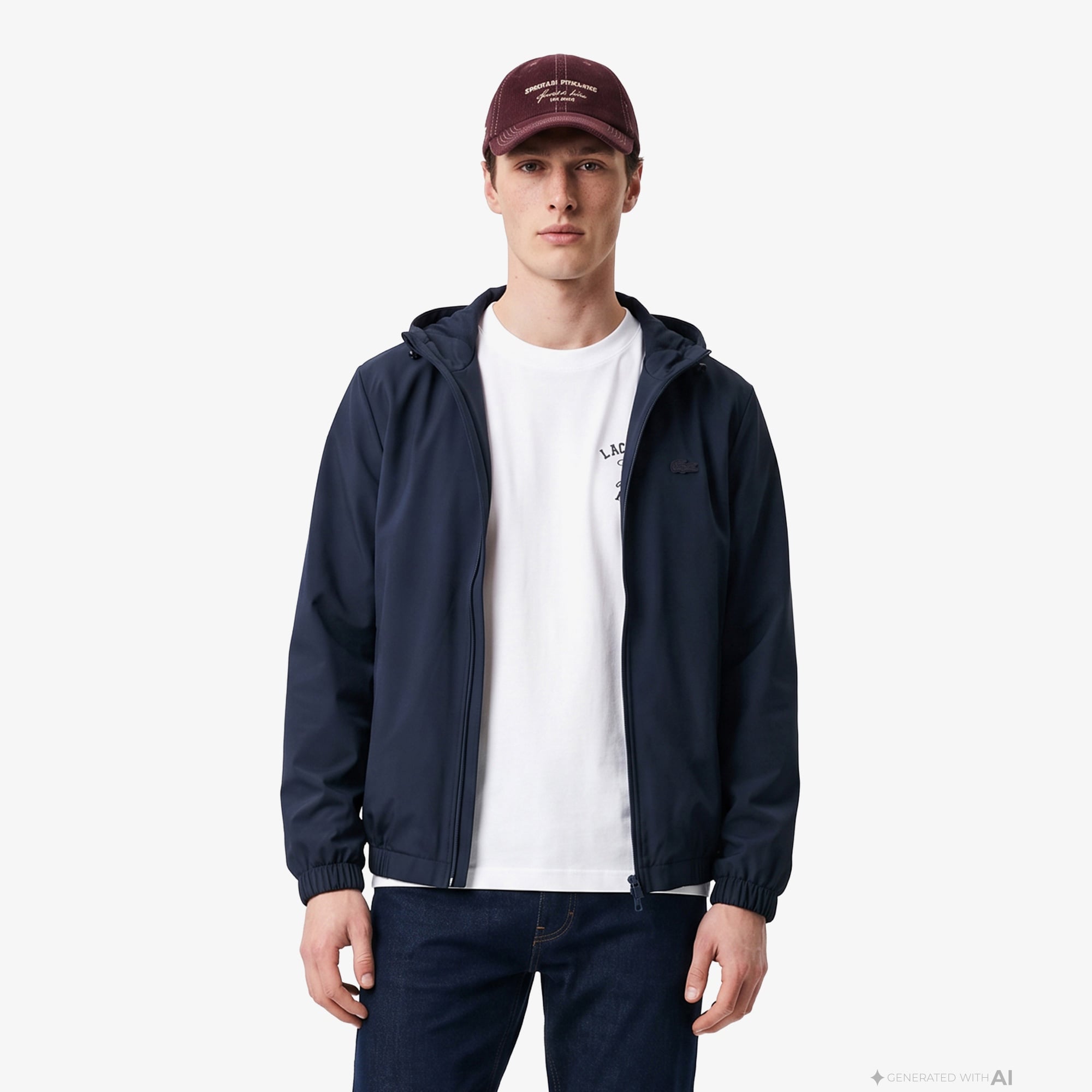 Erkek Regular Fit Kapüşonlu Lacivert Mont
