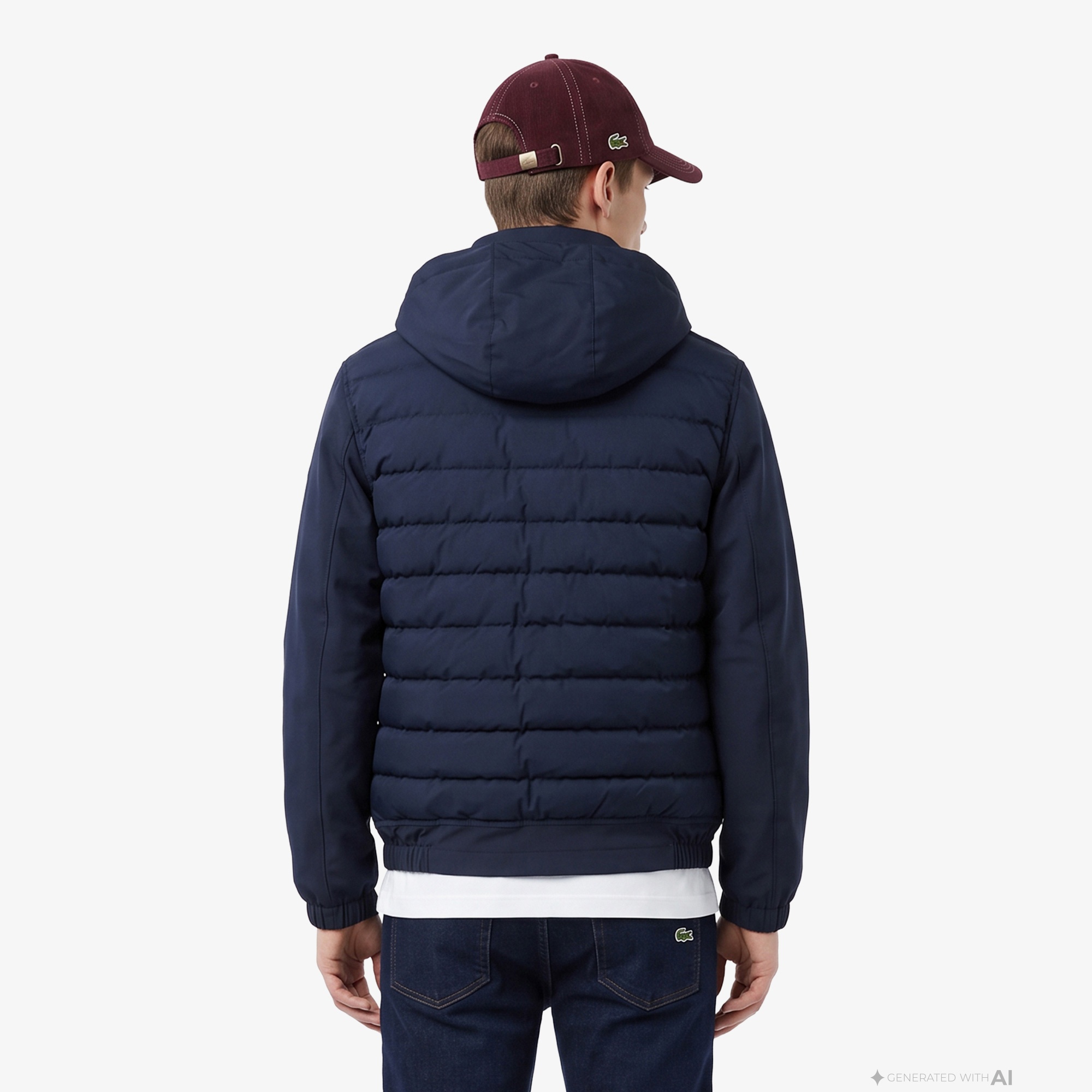 Erkek Regular Fit Kapüşonlu Lacivert Mont
